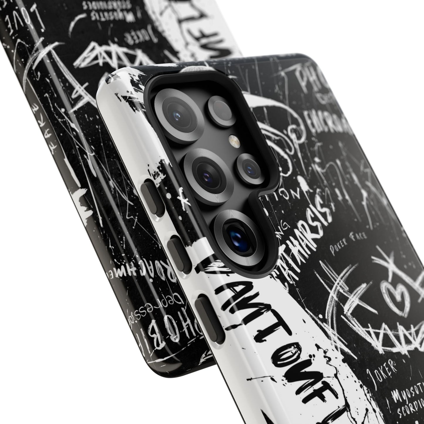 Fundas resistentes: funda atrevida para iPhone, Galaxy, Google Pixel, diseño de grafiti negro, estética urbana, regalo para amantes del arte, accesorios de teléfono modernos, estilo callejero