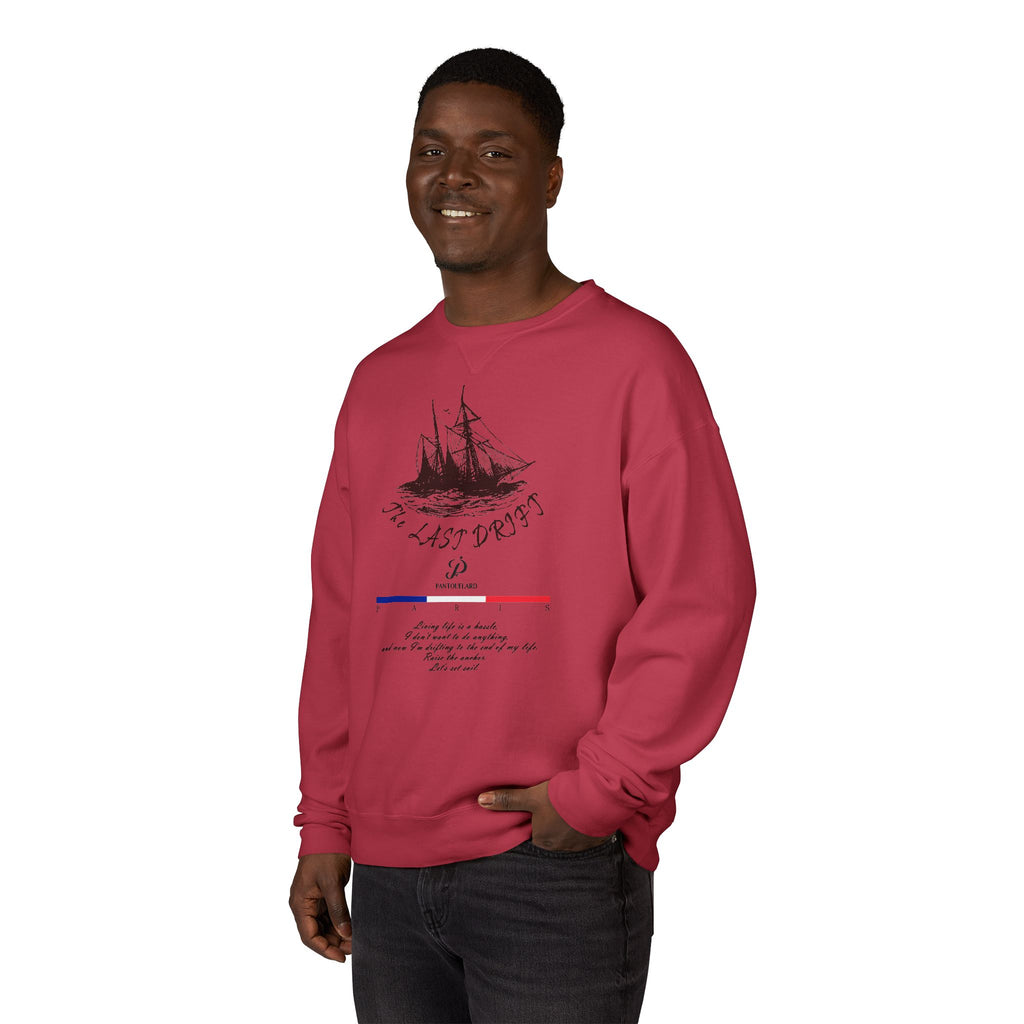 Old Money Nautical Heritage Crewneck - The Last Drift I (Paris Aesthetic Garment-Dyed Sweatshirt)