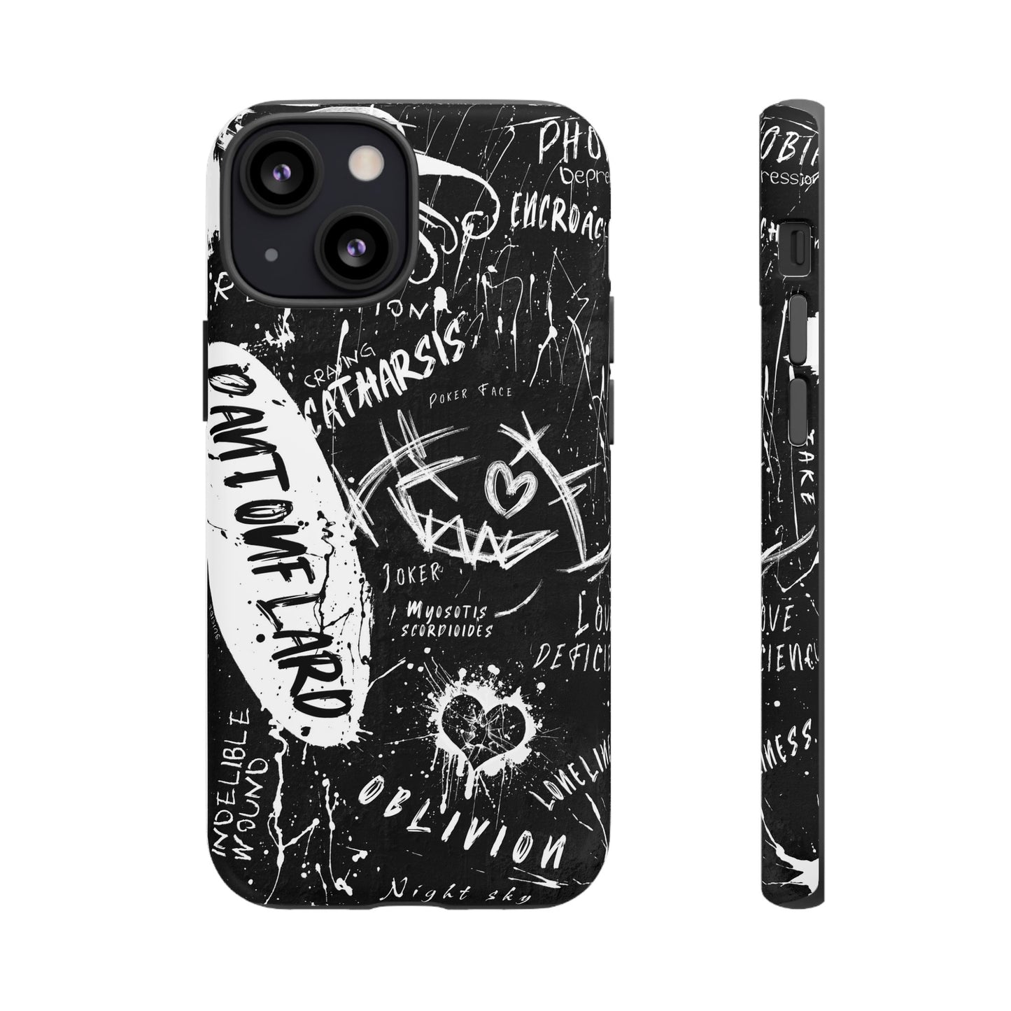 Fundas resistentes: funda atrevida para iPhone, Galaxy, Google Pixel, diseño de grafiti negro, estética urbana, regalo para amantes del arte, accesorios de teléfono modernos, estilo callejero