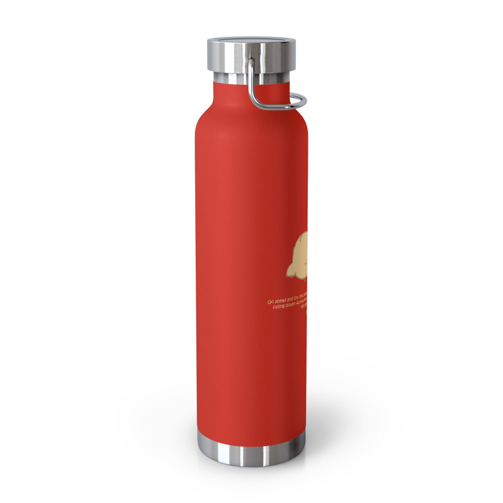 Navy Blue Cute Biting Chicks Quote 22oz Copper Vacuum Insulated Bottle
