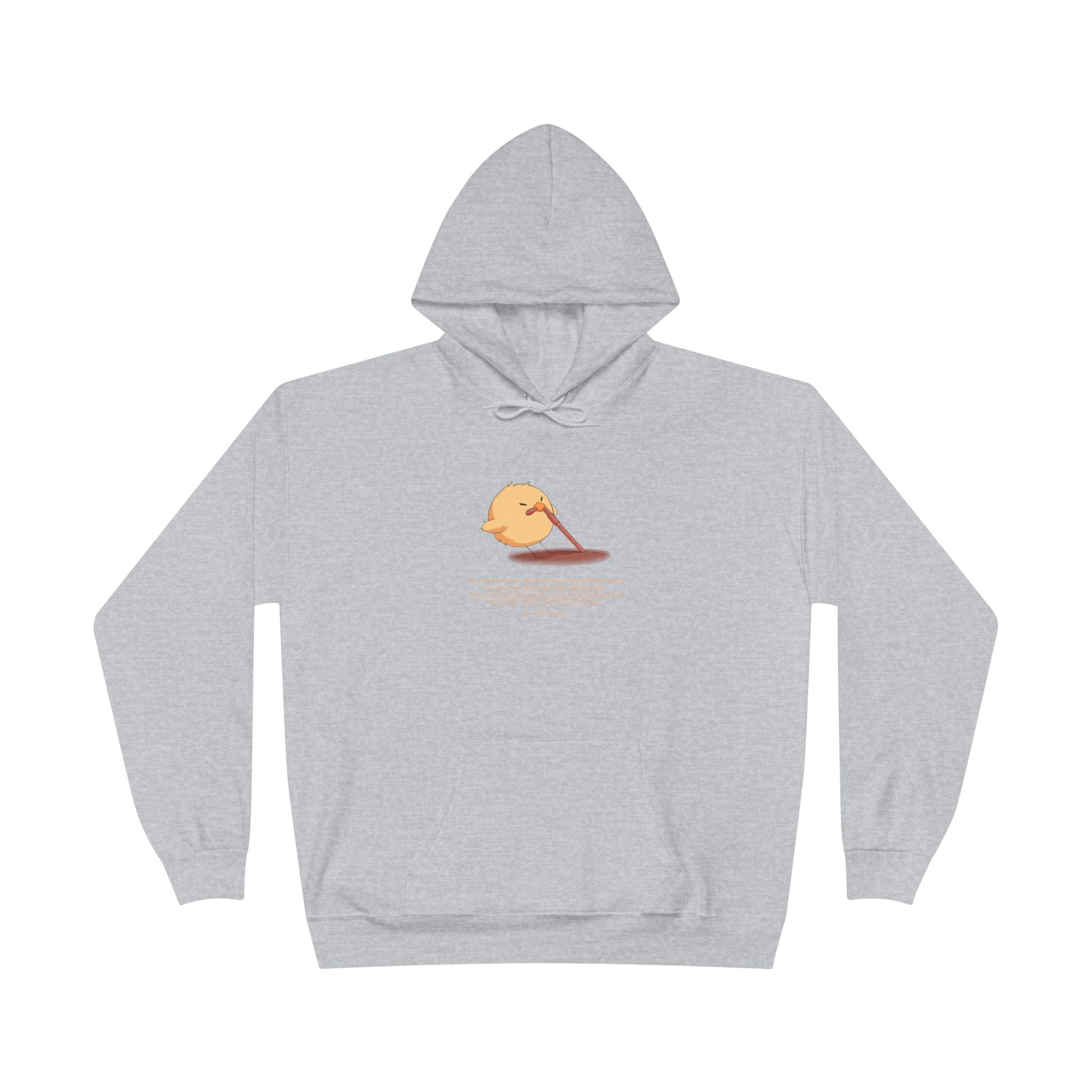 Unisex Light Blue Pantouflard Chick Cotton Blend Pullover Hoodie