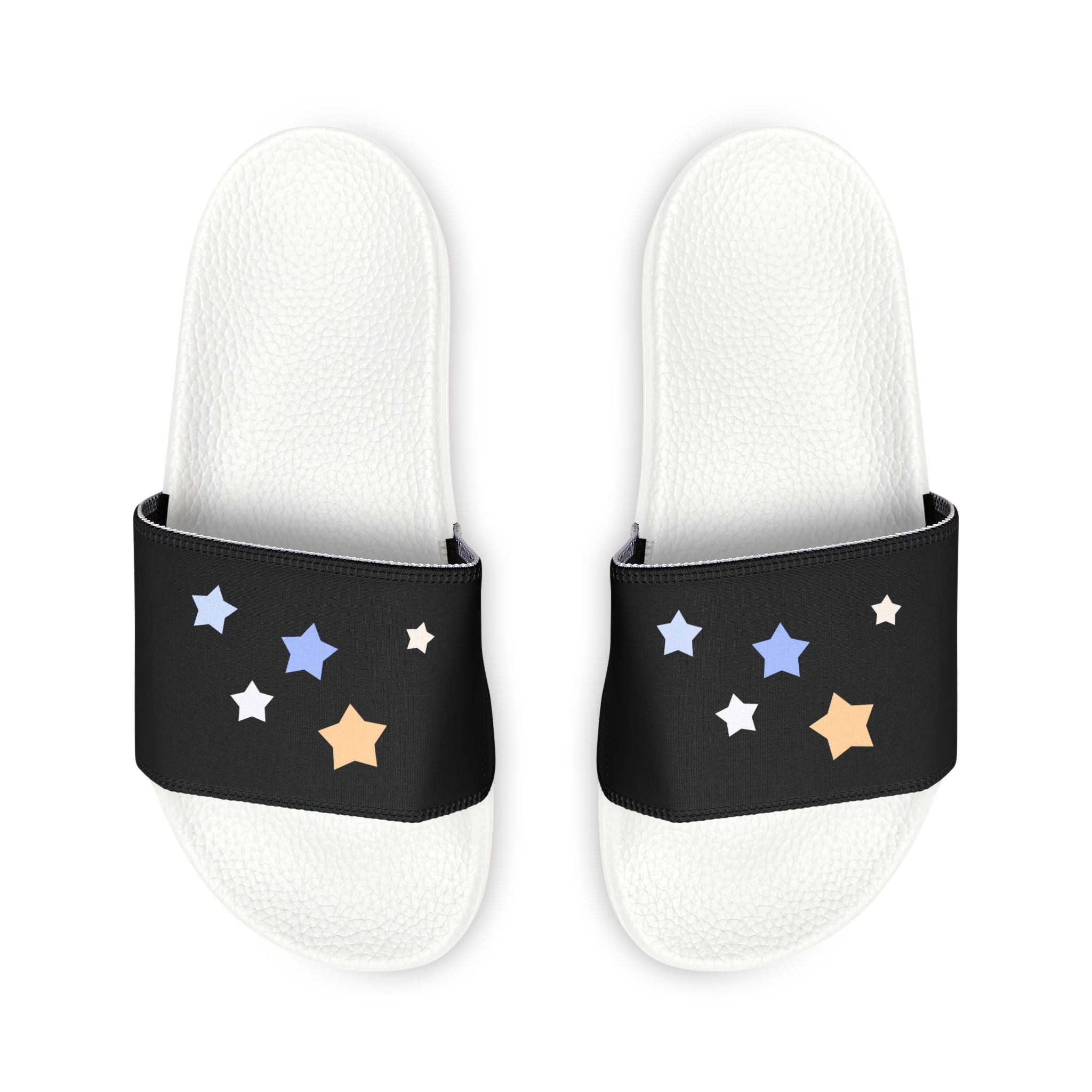 Men's Black and White Kitschy Cassiopeia Constellation Neoprene Blend Slide Sandals