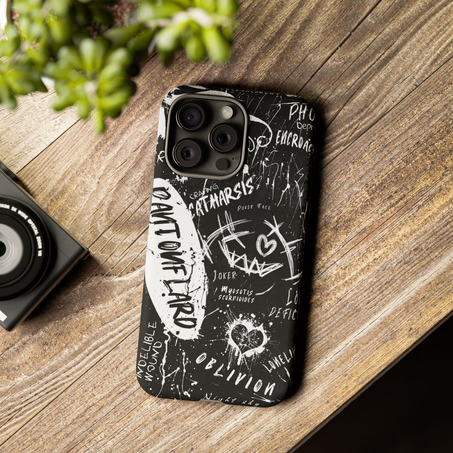 Fundas resistentes: funda atrevida para iPhone, Galaxy, Google Pixel, diseño de grafiti negro, estética urbana, regalo para amantes del arte, accesorios de teléfono modernos, estilo callejero