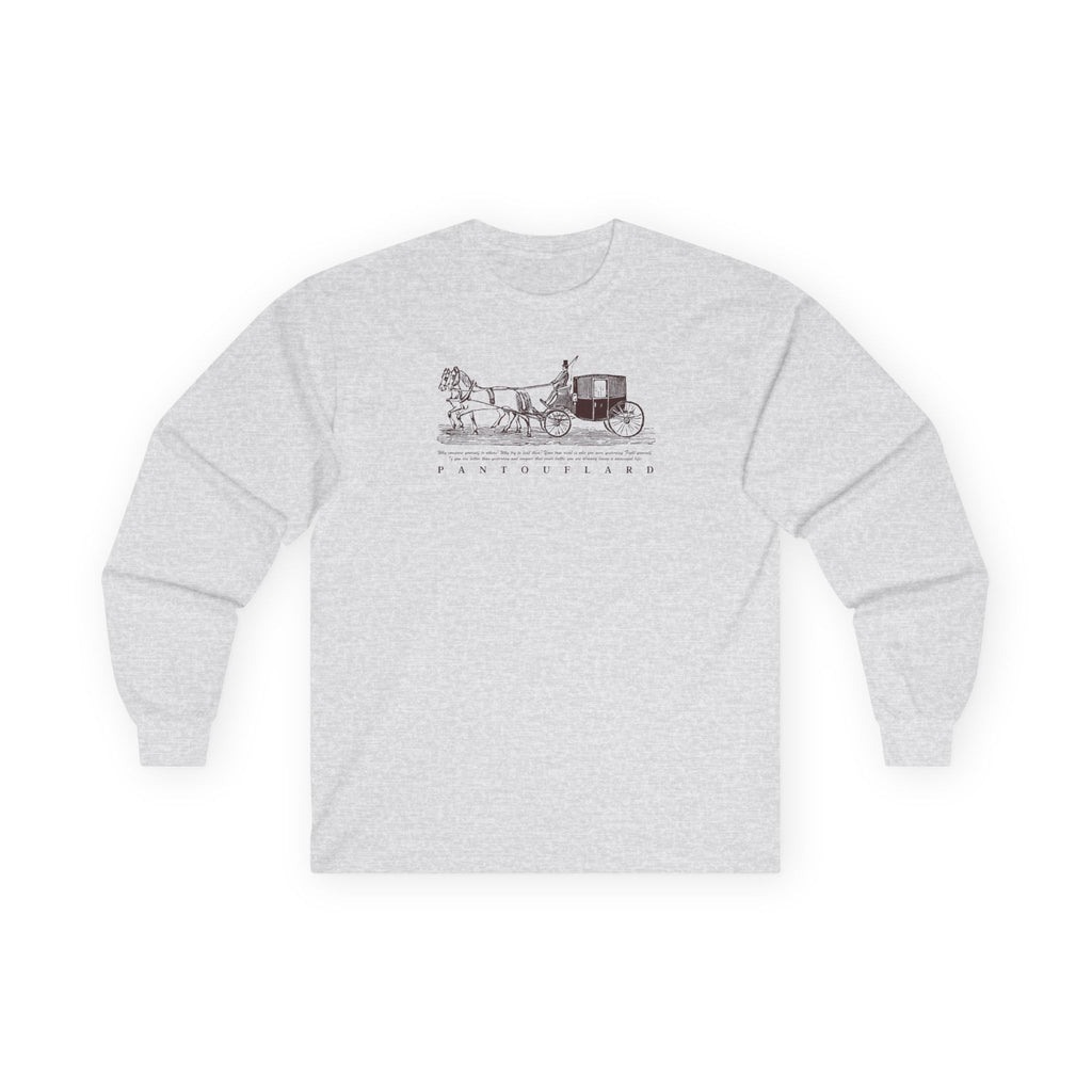 Unisex Sport Grey Pantouflard Carriage Cotton Blend Long Sleeve Tee