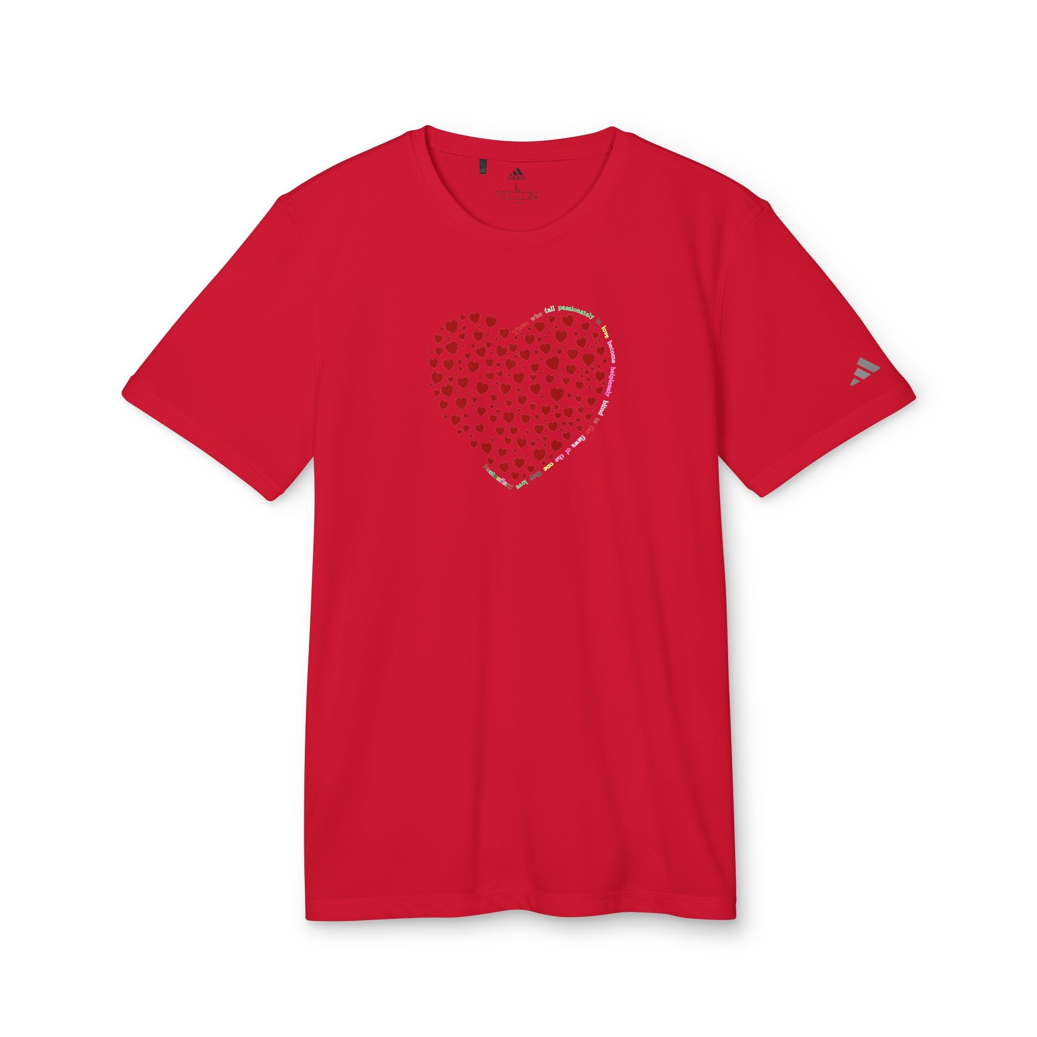 Camiseta Deportiva Unisex Adidas® con Diseño de Corazón Rojo