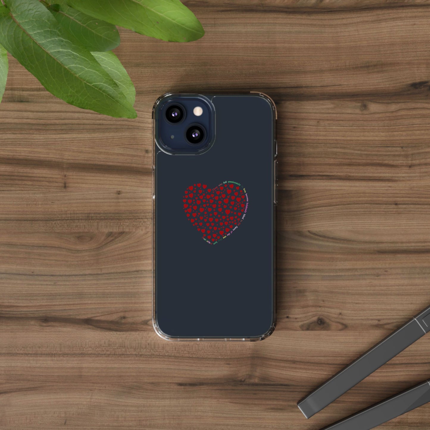 Red Heart Clear Phone Case