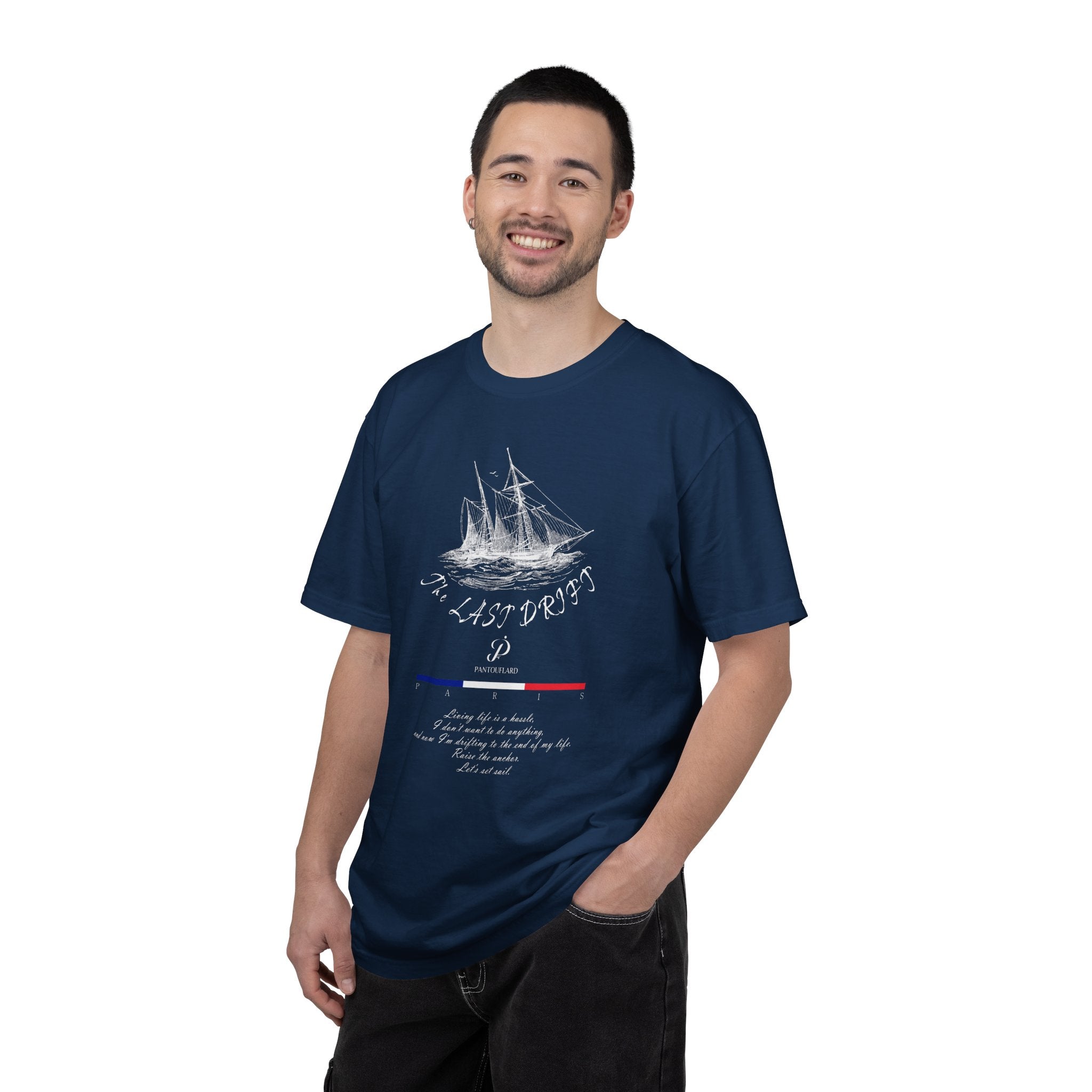 Unisex Navy Blue Nautical Ship The Last Drift 100% Cotton T-shirt