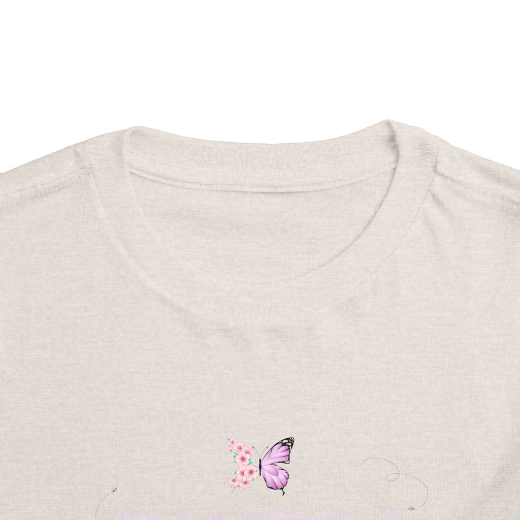 Toddler Yellow Floral Butterfly Spring Quote 100% Cotton Short Sleeve Tee