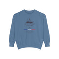 Unisex White Vintage Ship Graphic Cotton Blend Sweatshirt