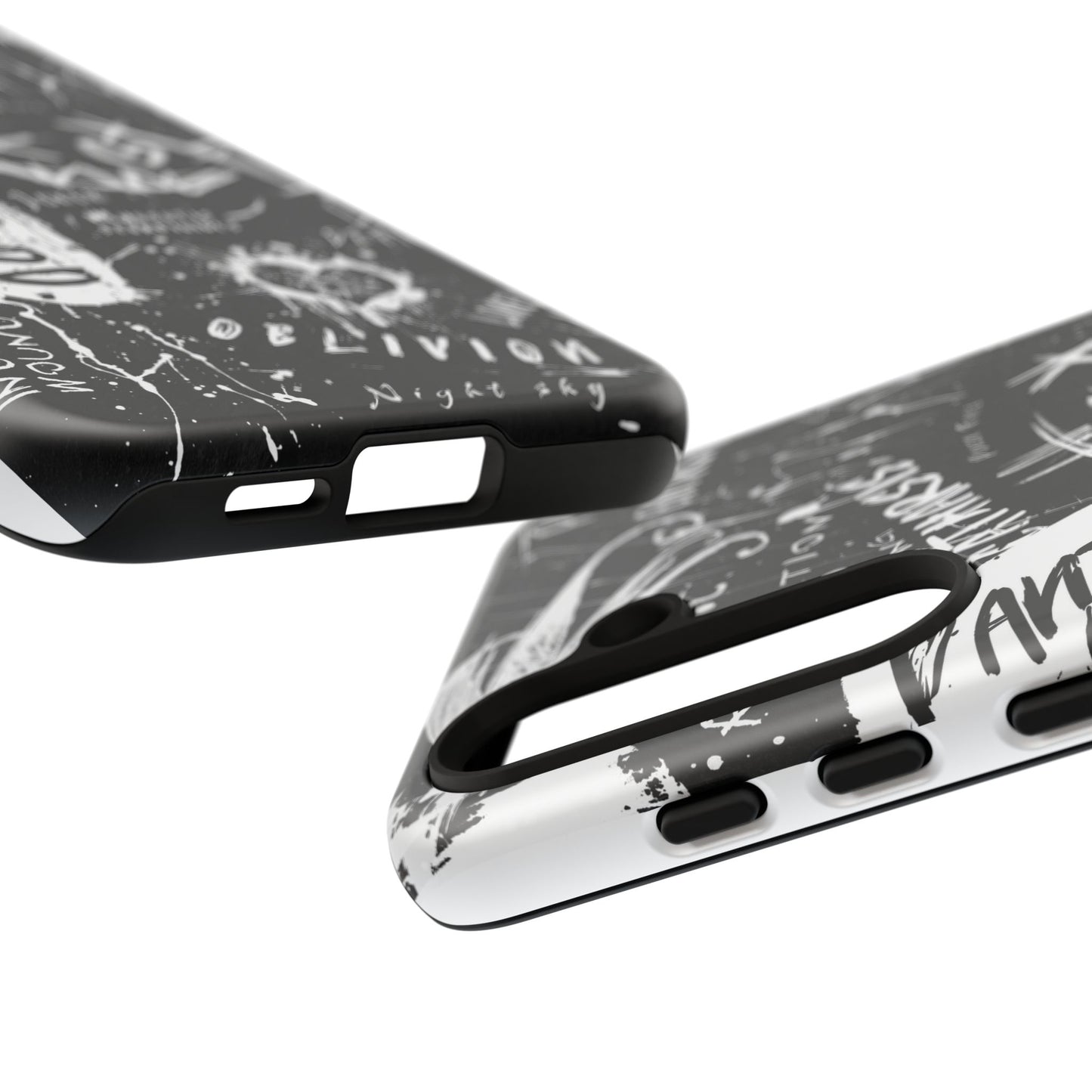 Fundas resistentes: funda atrevida para iPhone, Galaxy, Google Pixel, diseño de grafiti negro, estética urbana, regalo para amantes del arte, accesorios de teléfono modernos, estilo callejero