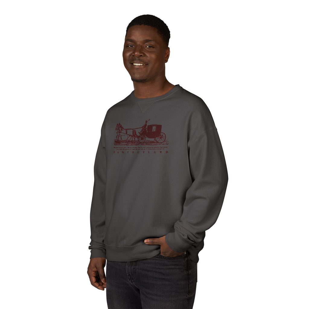 Old Money Equestrian Heritage Crewneck - The Nostalgic Journey I (Dark Academia Garment-Dyed Sweatshirt)