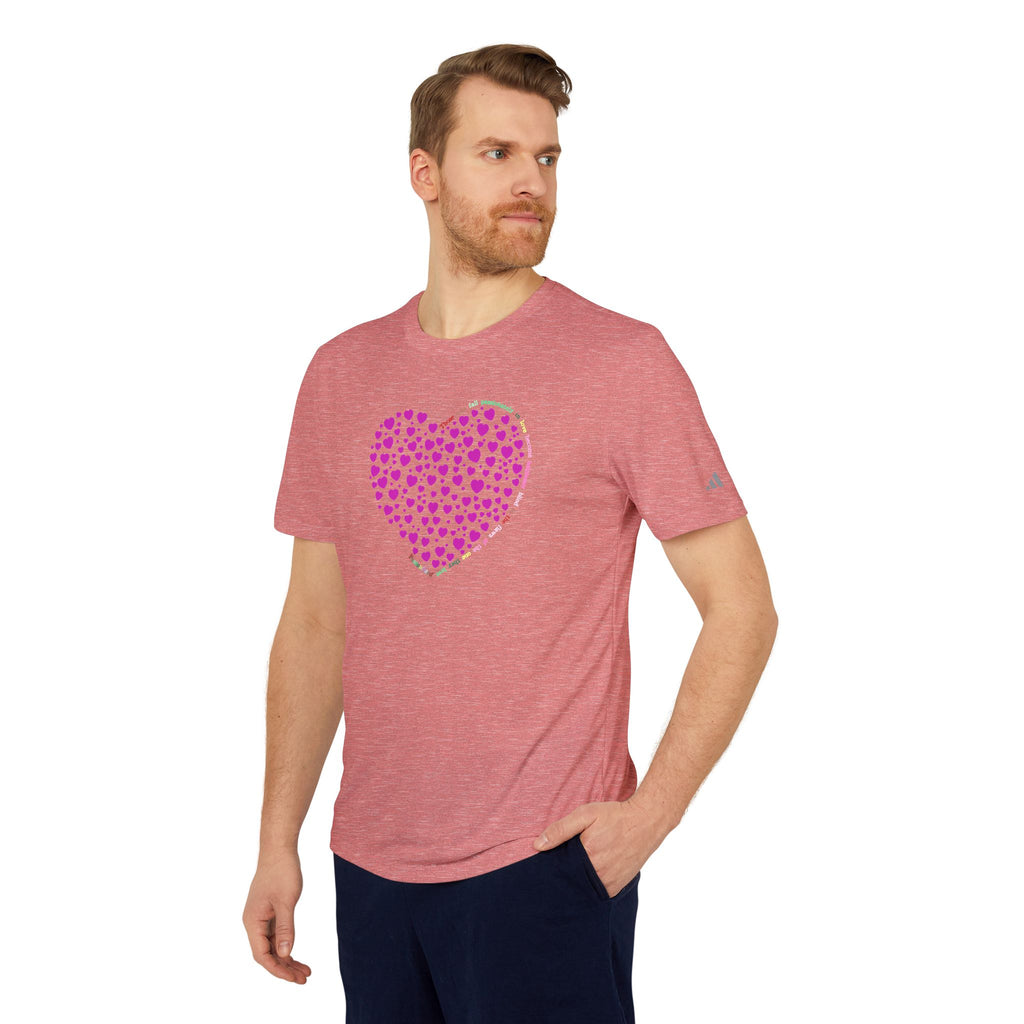 Camiseta Deportiva Unisex Adidas® con Diseño de Corazón Rosa