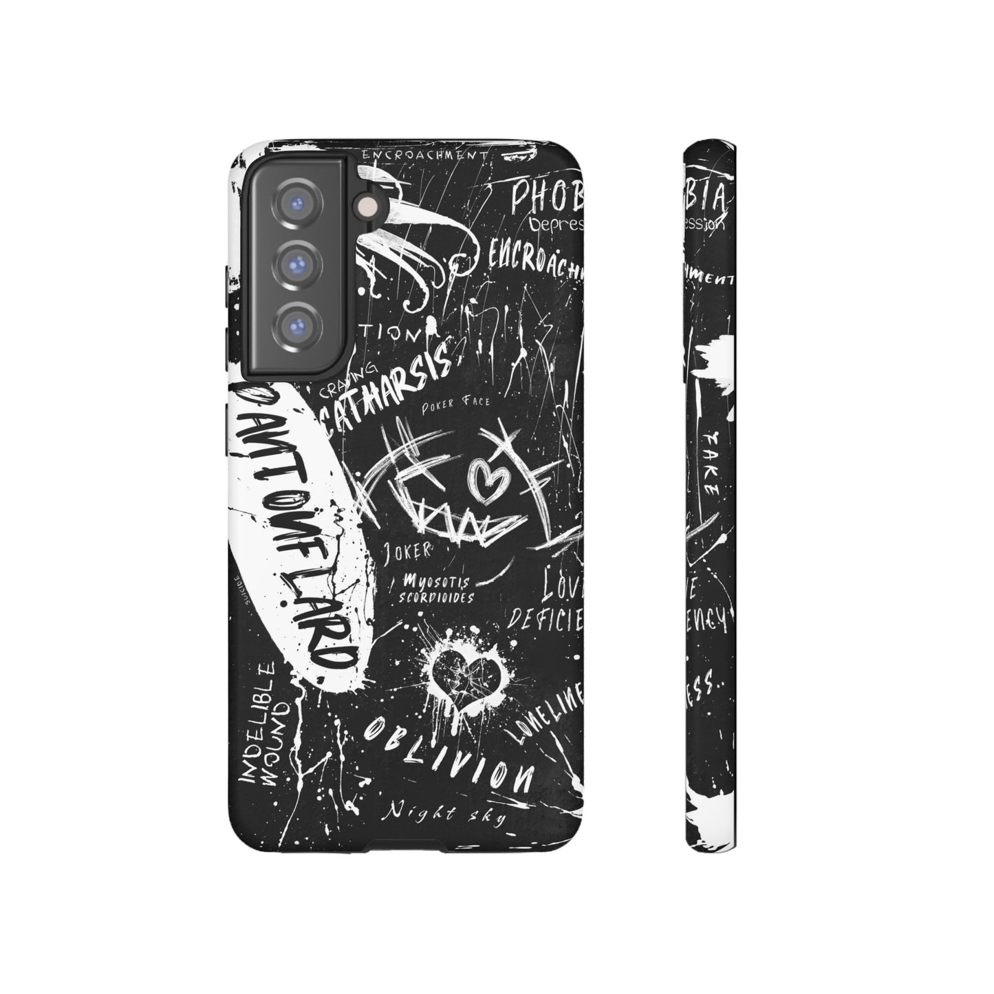 Fundas resistentes: funda atrevida para iPhone, Galaxy, Google Pixel, diseño de grafiti negro, estética urbana, regalo para amantes del arte, accesorios de teléfono modernos, estilo callejero