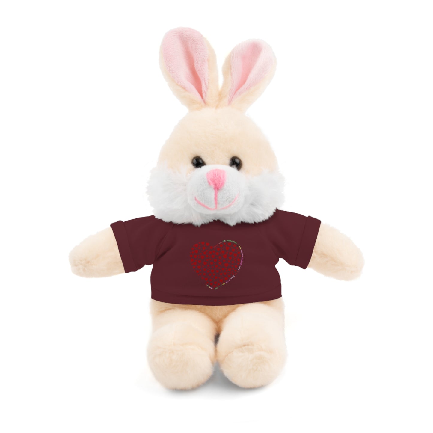 Personalized Stuffed Animal with Red Heart T-Shirt