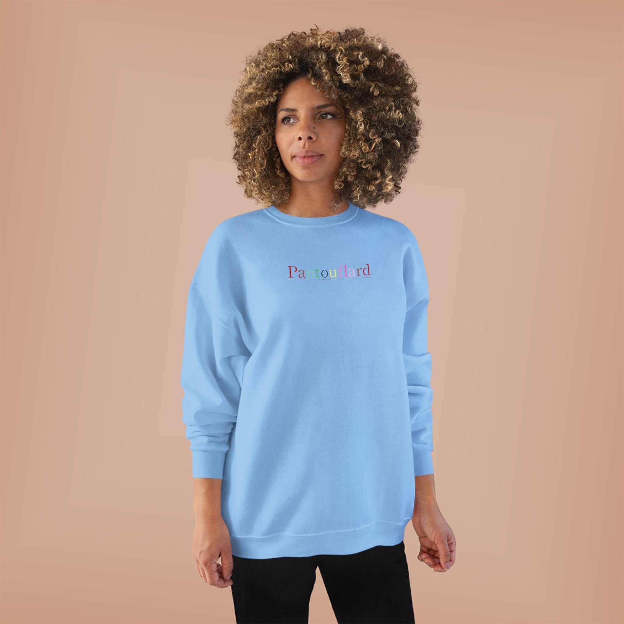 Sustainable Pantouflard Logo Crewneck - Hanes EcoSmart Fleece Sweatshirt (Essential Streetwear)