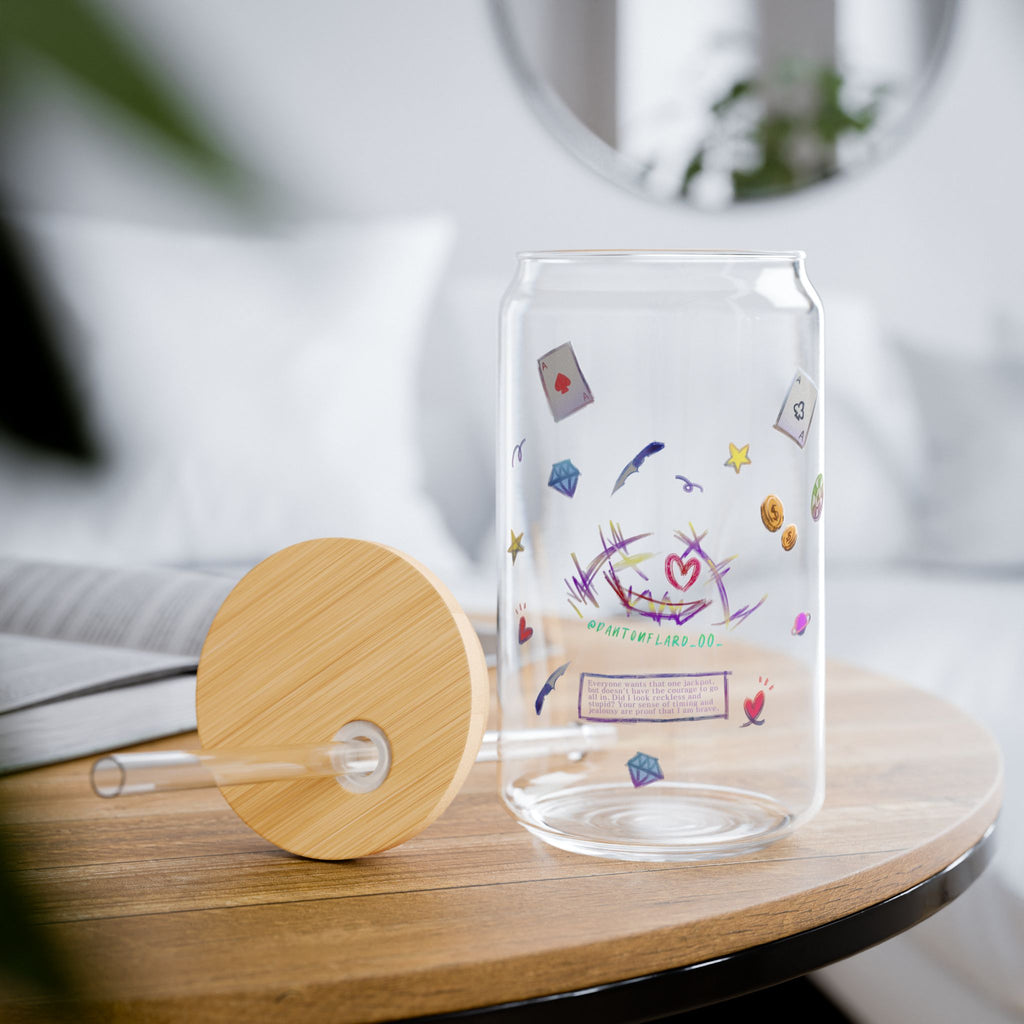 Clear Fiesta Taco Guide Typography 16oz Tempered Glass Sipper Cup
