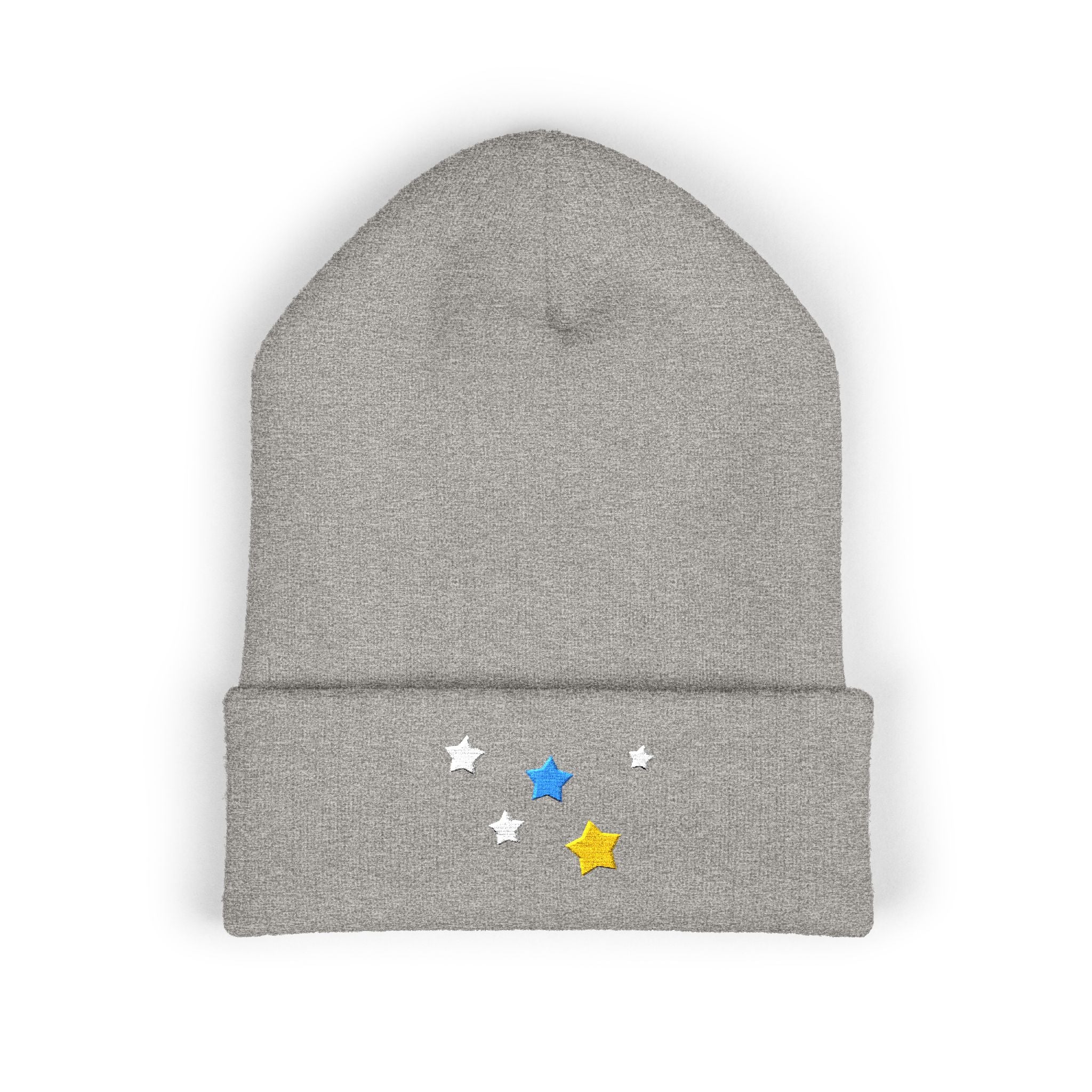 Unisex Cassiopeia Star Embroidered Acrylic Cuffed Beanie