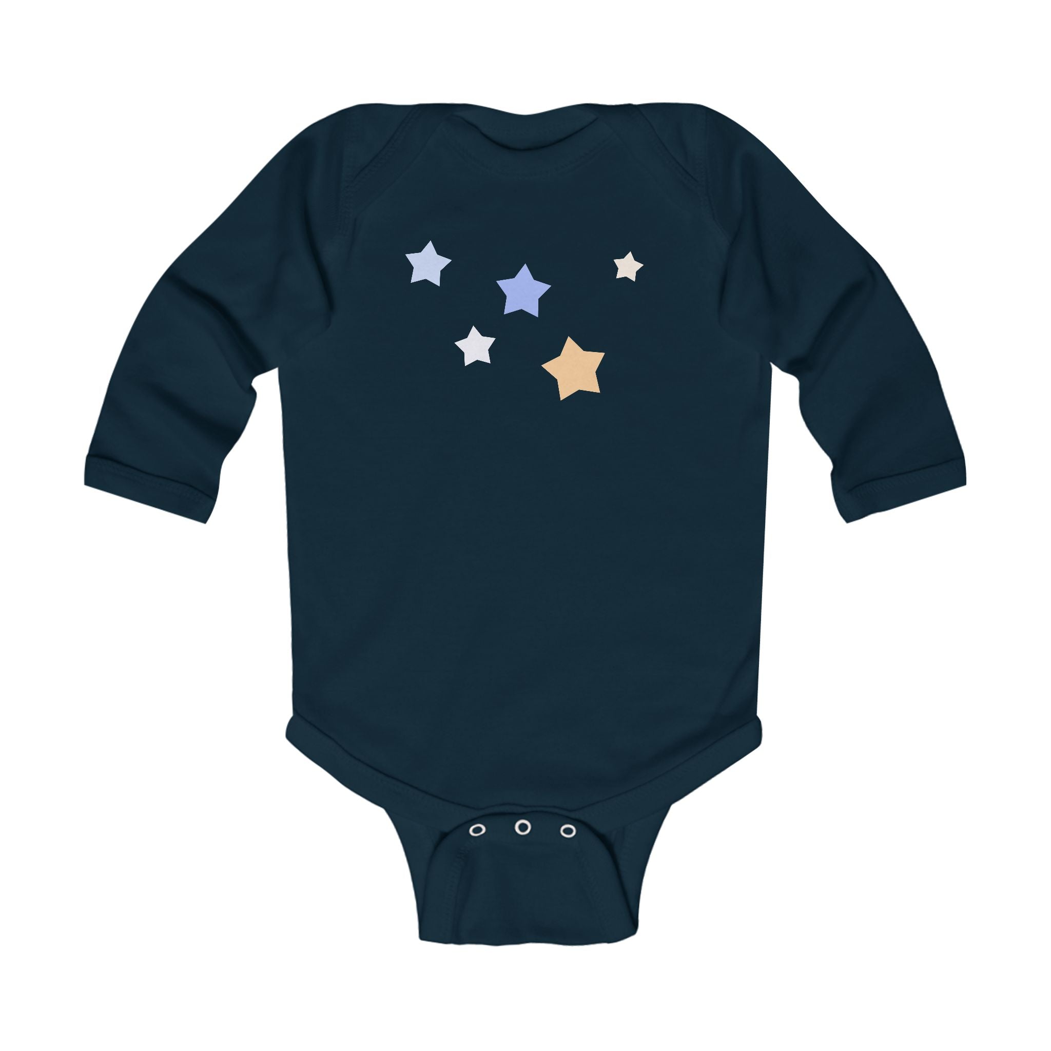 Infant Cassiopeia Star Print Cotton Long Sleeve Bodysuit