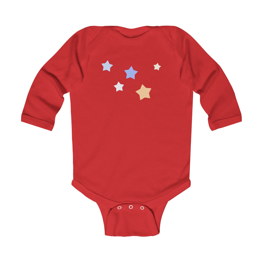 Infant Cassiopeia Star Print Cotton Long Sleeve Bodysuit