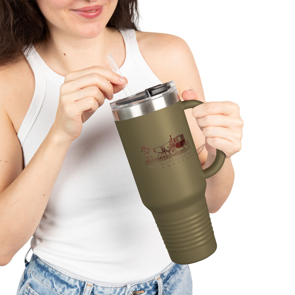 Olive Green Vintage Carriage Quote 40oz Stainless Steel Insulated Travel Mug
