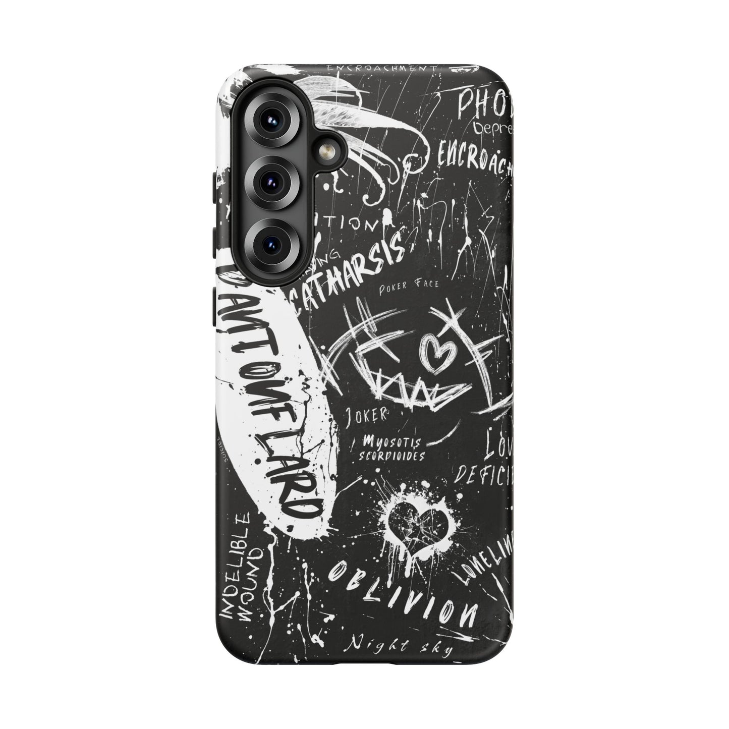 Fundas resistentes: funda atrevida para iPhone, Galaxy, Google Pixel, diseño de grafiti negro, estética urbana, regalo para amantes del arte, accesorios de teléfono modernos, estilo callejero