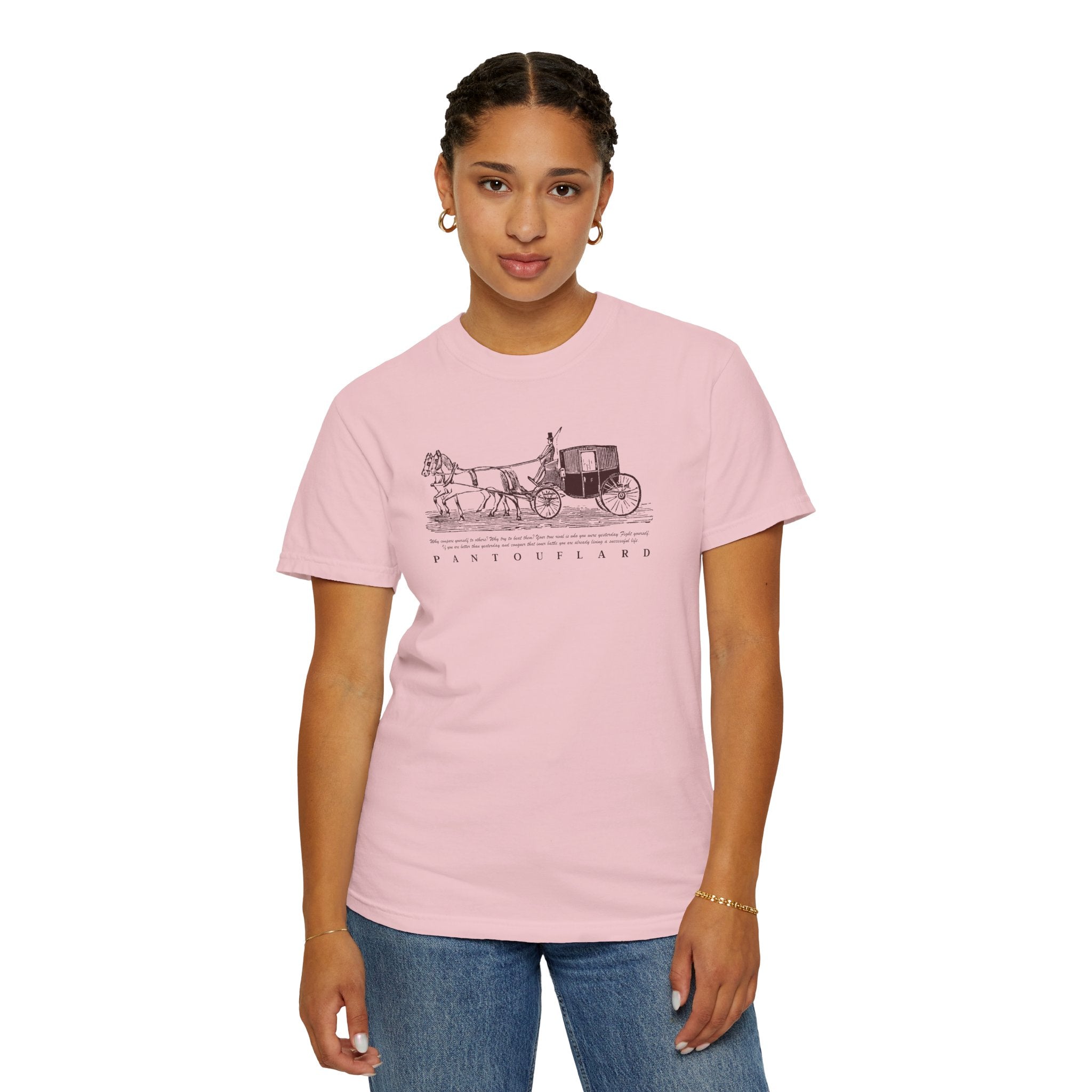 Unisex Burnt Orange Vintage Horse Carriage 100% Cotton T-shirt