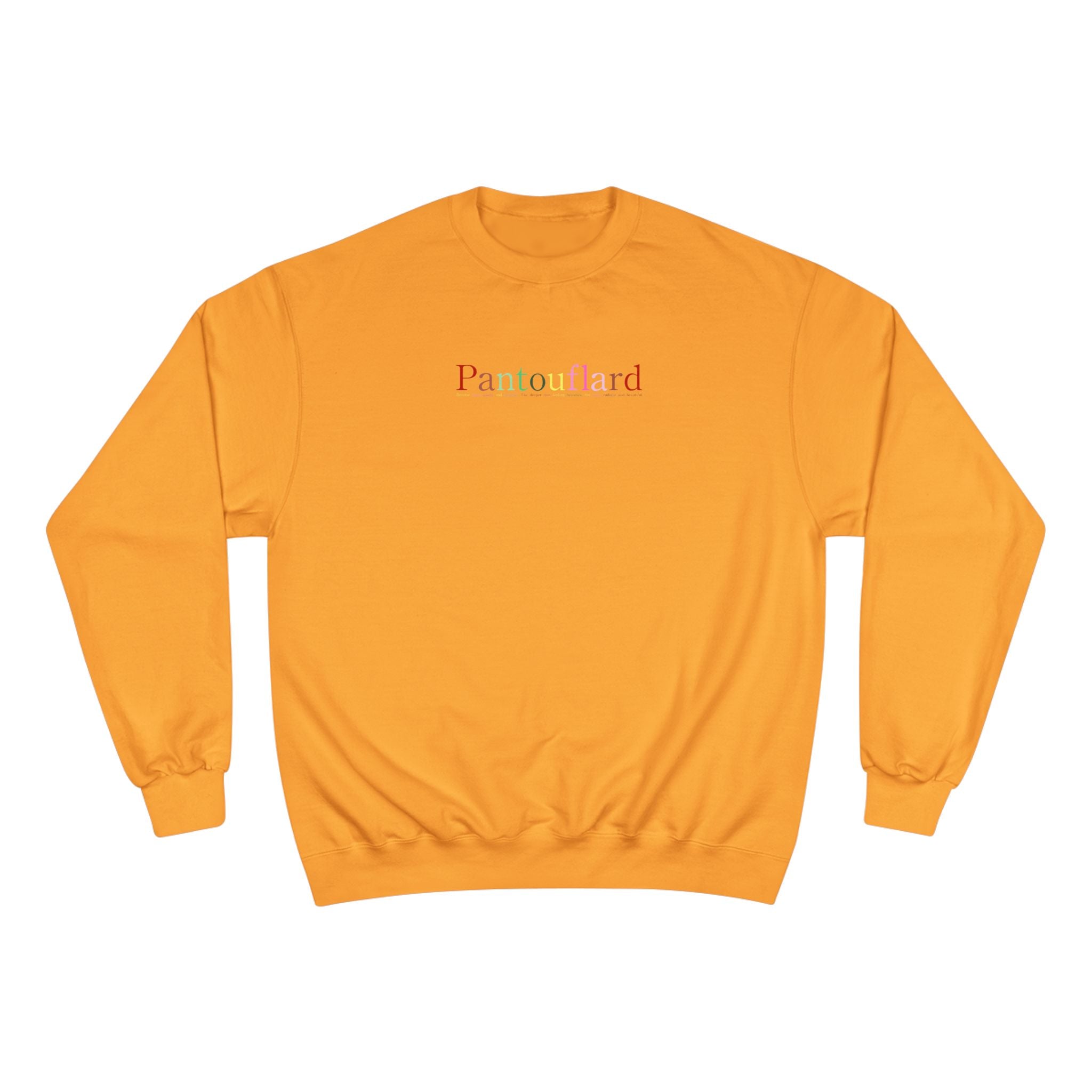 Old Money Aesthetic Champion Crewneck - Pantouflard Pastel Logo (Sustainable Eco-Fleece Sweatshirt)