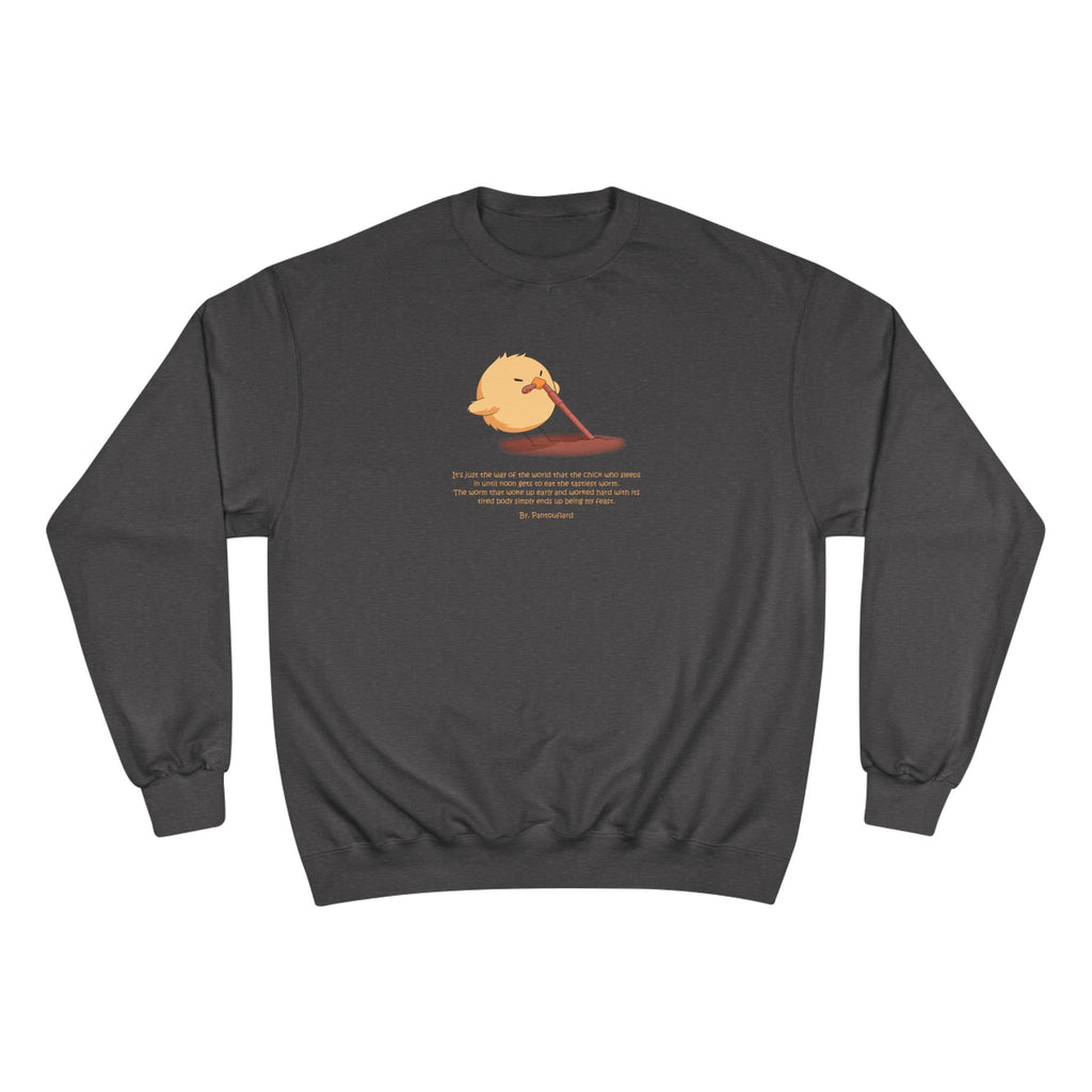 Champion Unisex White Pantouflard Chick Cotton Blend Crewneck Sweatshirt