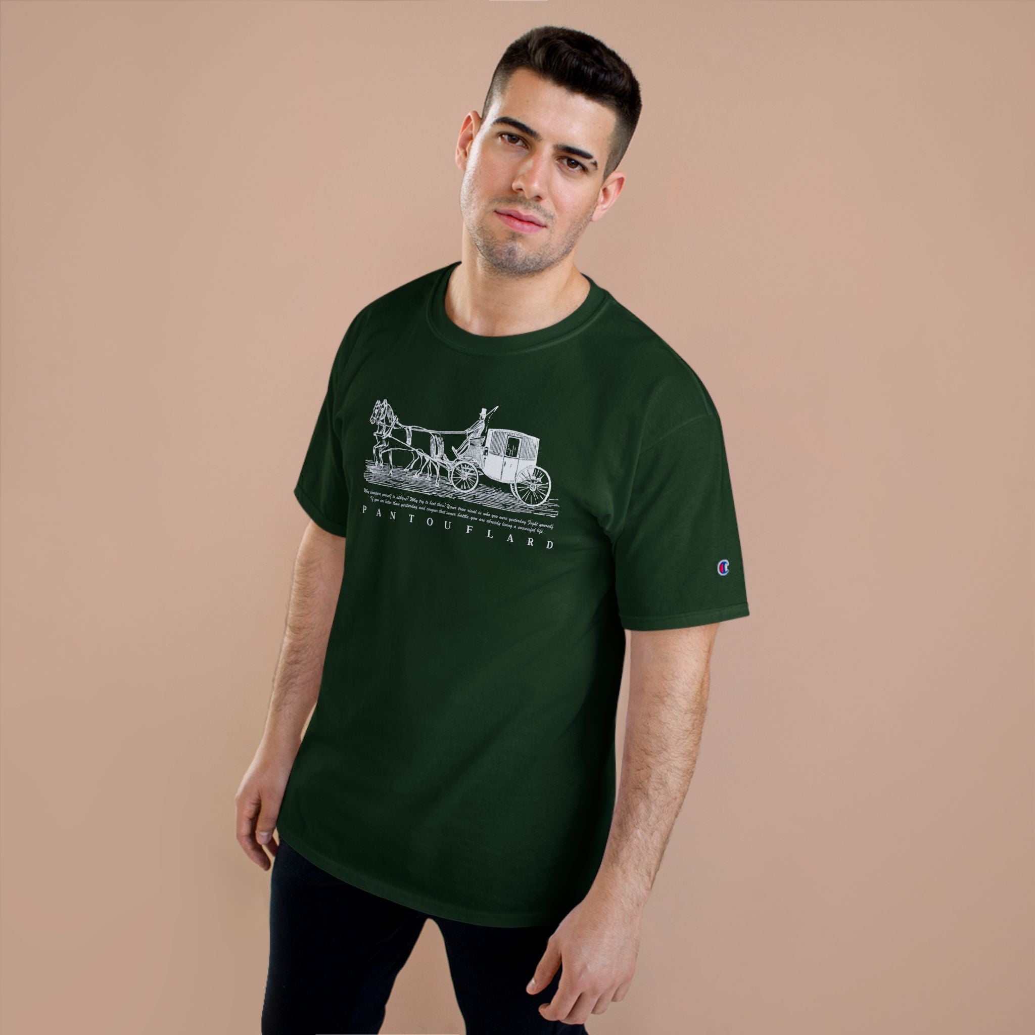 Unisex Charcoal Champion Vintage Carriage 100% Cotton T-Shirt
