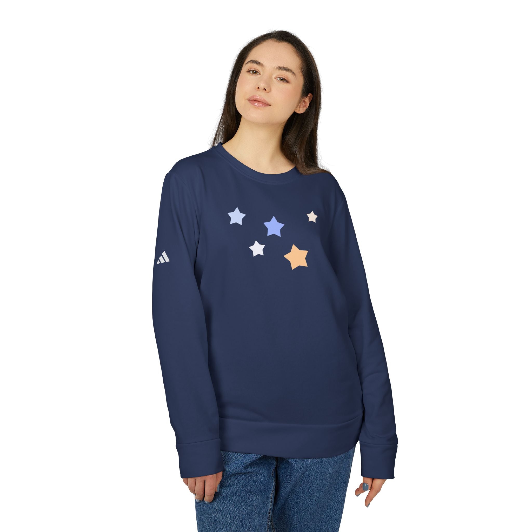 Unisex Royal Blue Kitschy Cassiopeia Constellation BCI Cotton Adidas Sweatshirt
