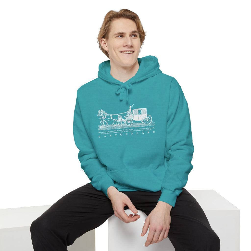 Old Money Equestrian Heritage Hoodie - The Heritage Carriage II (Premium Garment-Dyed Heavyweight Fleece)