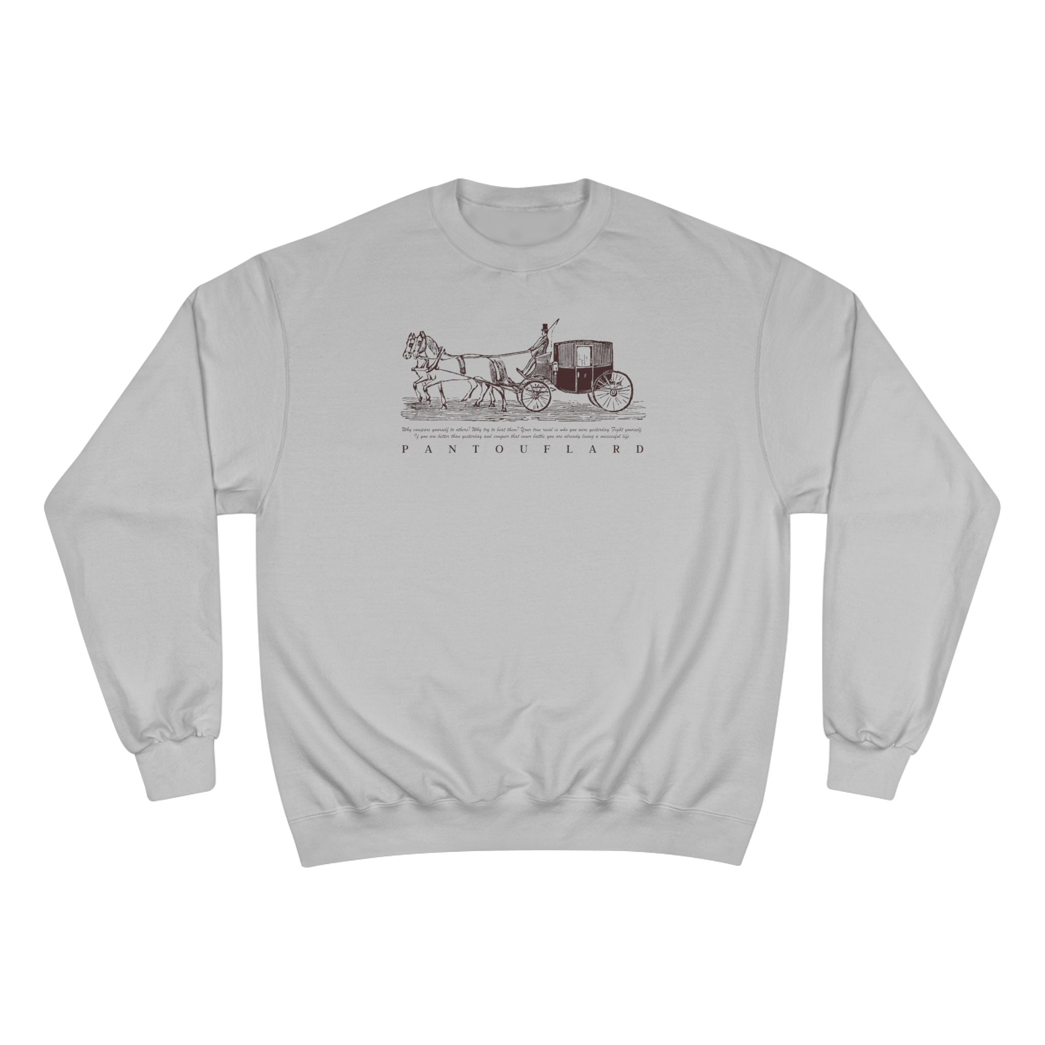 Old Money Equestrian Champion Crewneck - Royal Burgundy Carriage (Authentic Varsity Heritage)