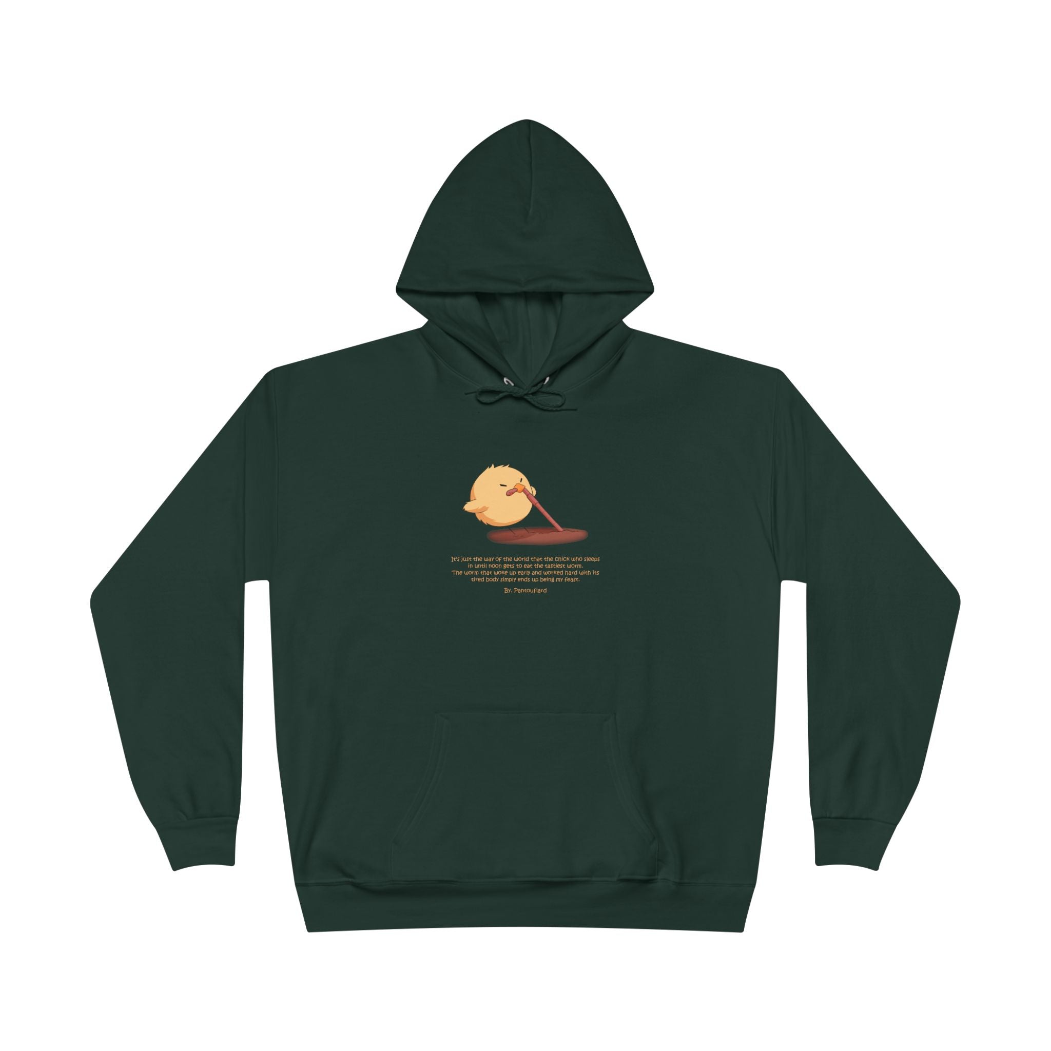 Unisex Light Blue Pantouflard Chick Cotton Blend Pullover Hoodie