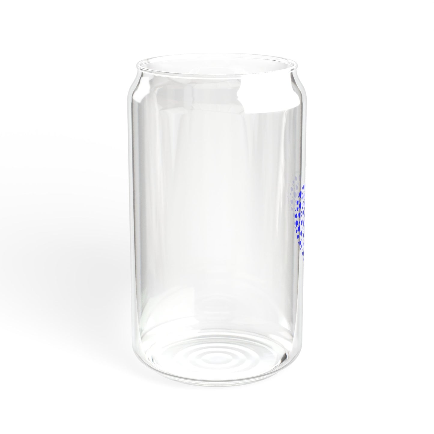 Blue Heart Design Sipper Glass, 16oz | Eco-Friendly Drinkware