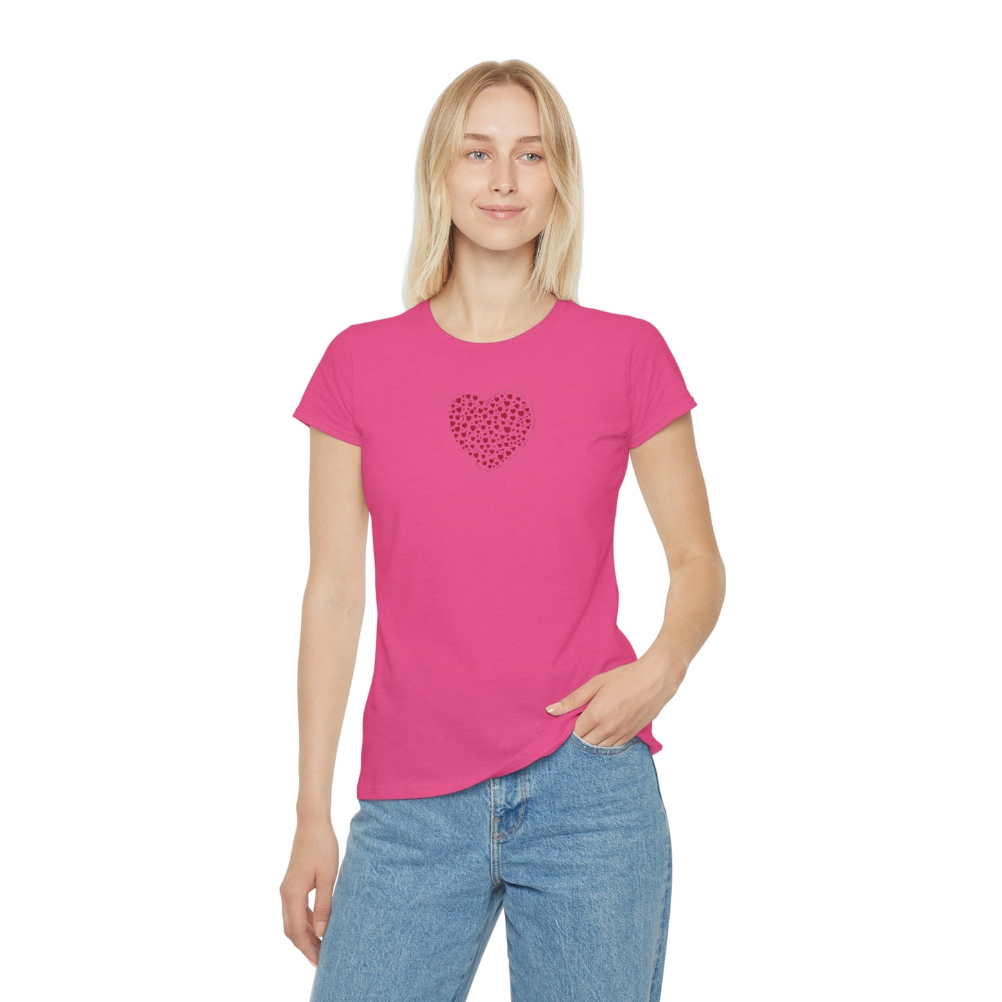 Slim fit Women's T-Shirt (Red Heart)