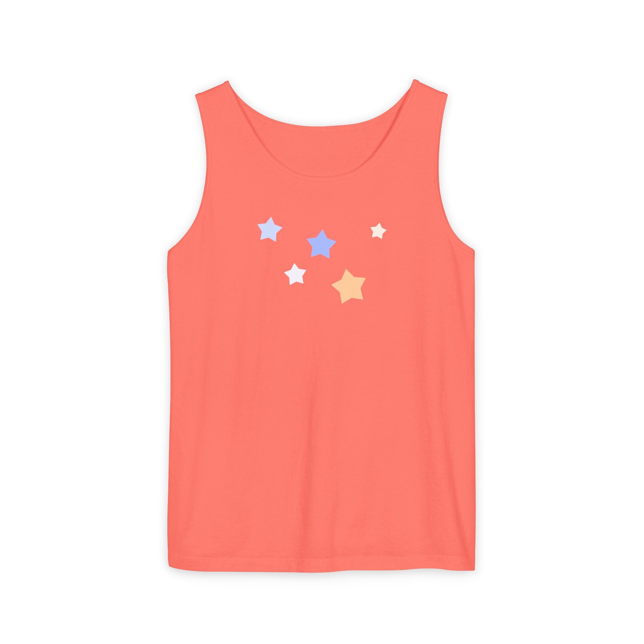 Men's & Women's Cassiopeia Constellation Graphic Garment-Dyed Tank Top - W-Shape Sleeveless Shirt