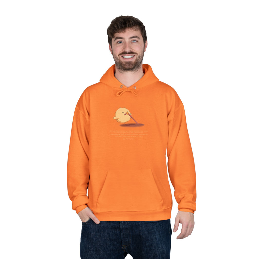Unisex Light Blue Pantouflard Chick Cotton Blend Pullover Hoodie