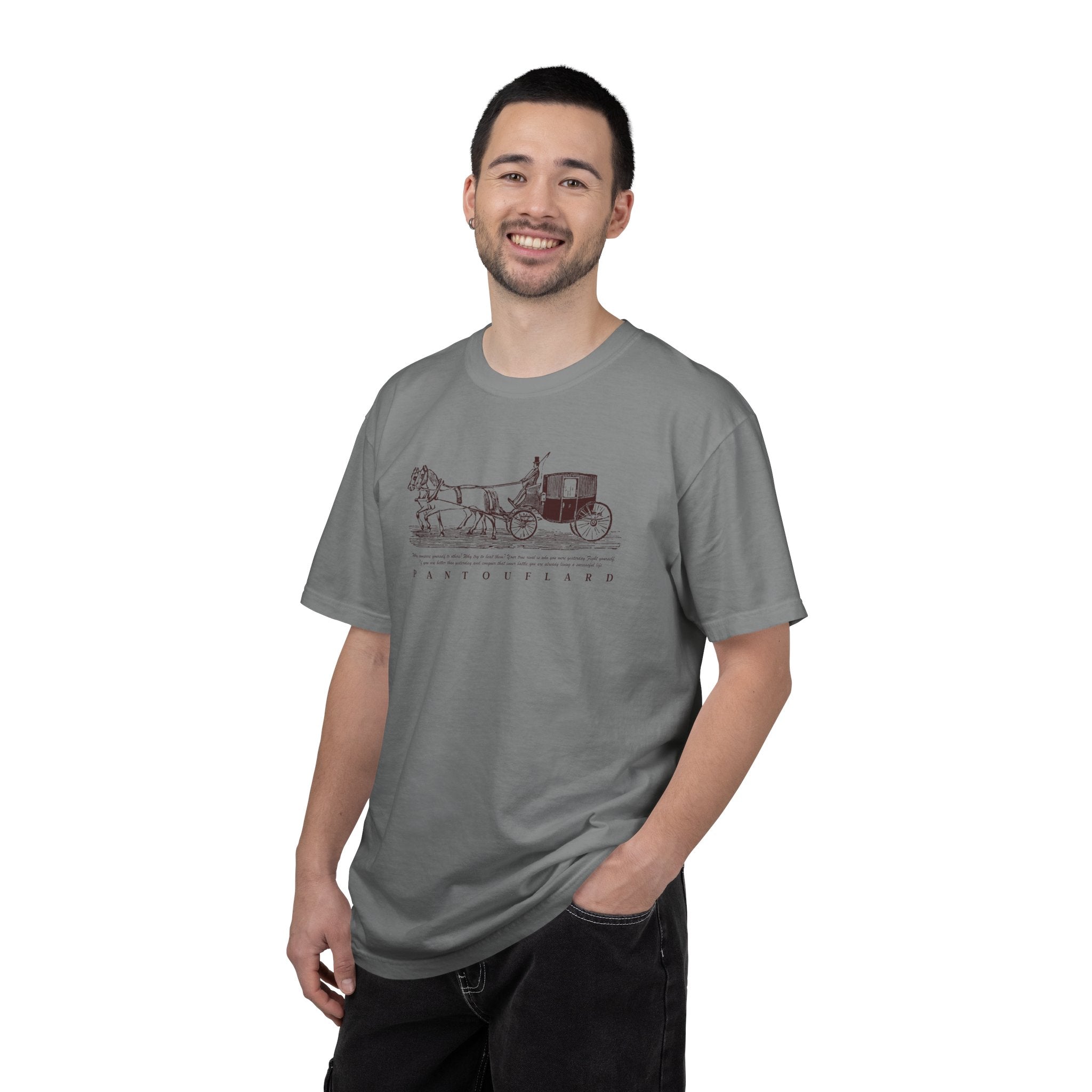 Unisex Burnt Orange Vintage Horse Carriage 100% Cotton T-shirt