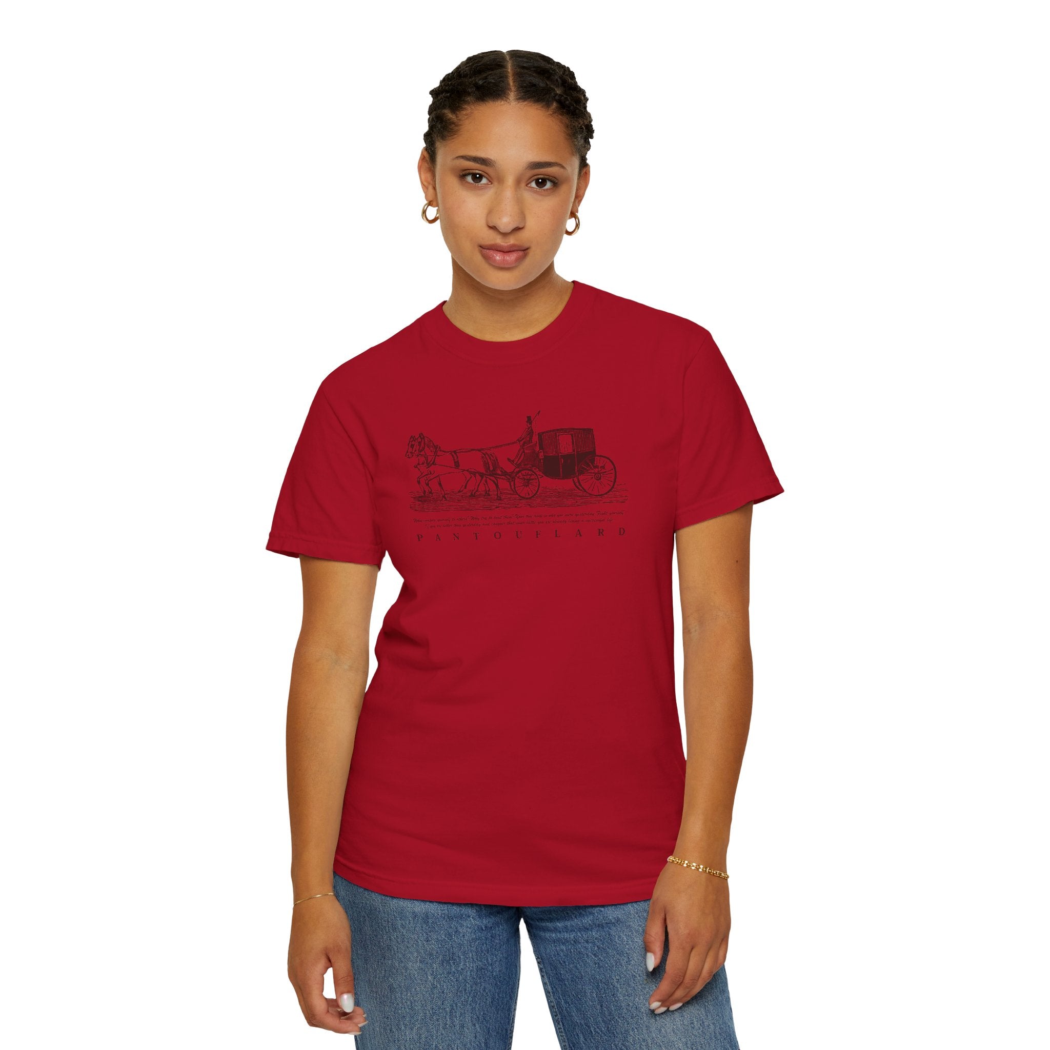 Unisex Burnt Orange Vintage Horse Carriage 100% Cotton T-shirt