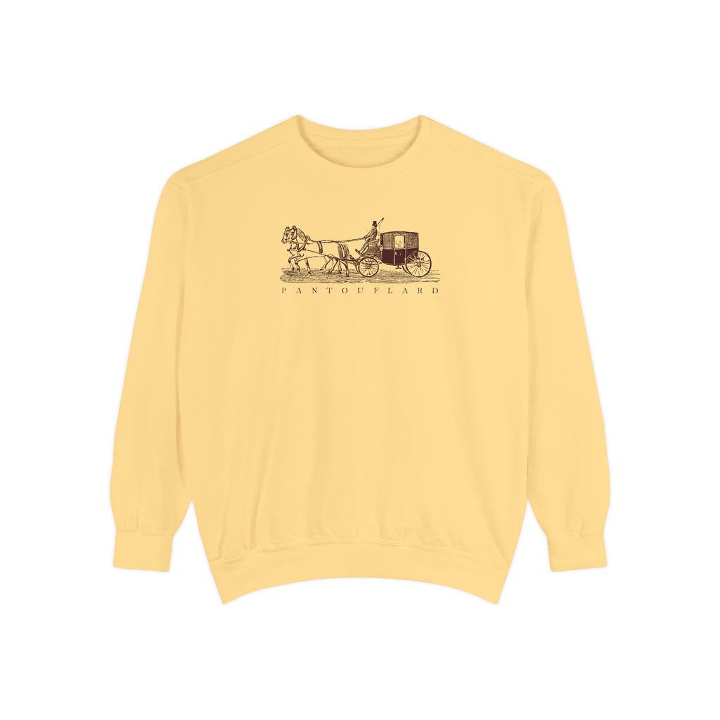 Unisex White Pantouflard Carriage Cotton Blend Sweatshirt