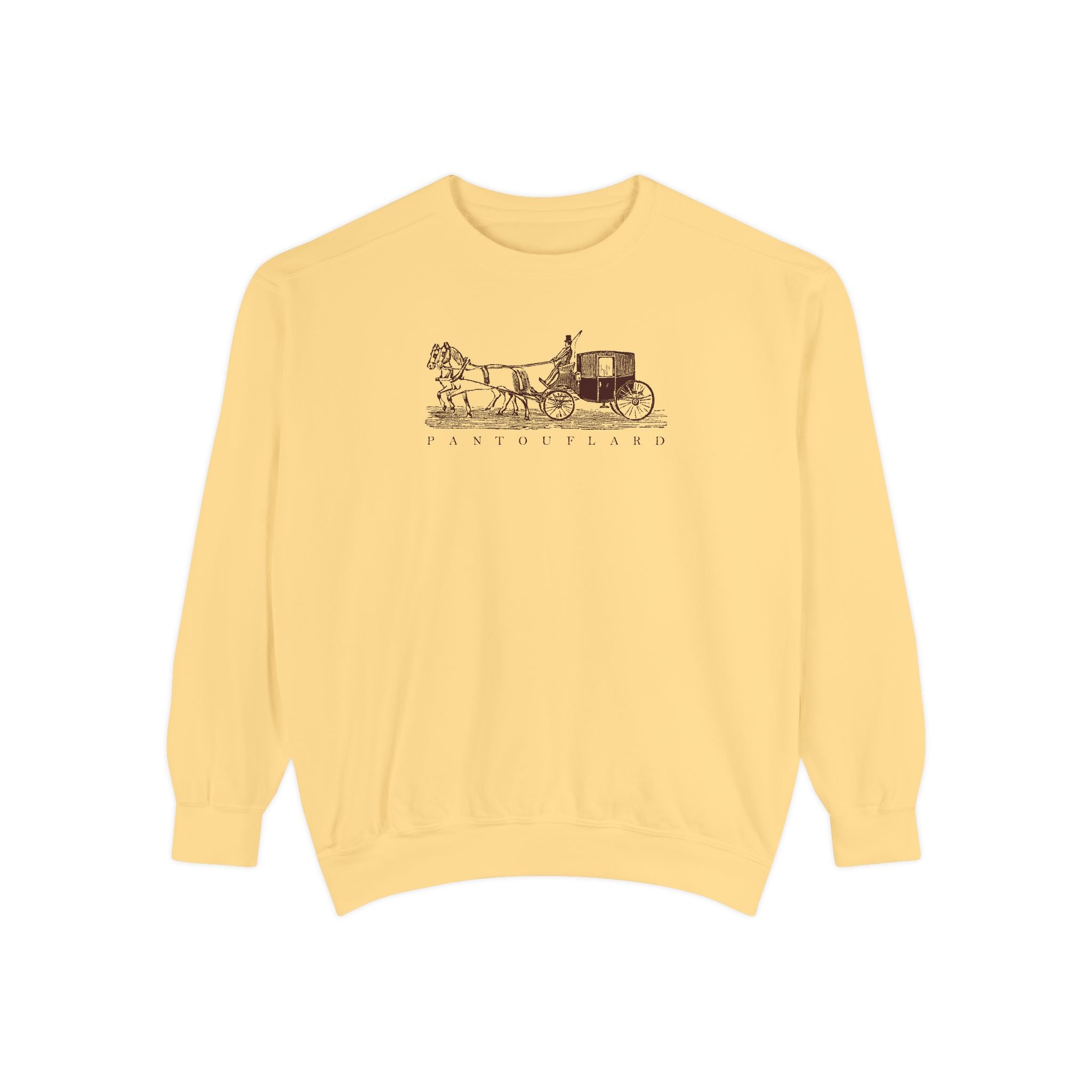 Unisex White Pantouflard Carriage Cotton Blend Sweatshirt