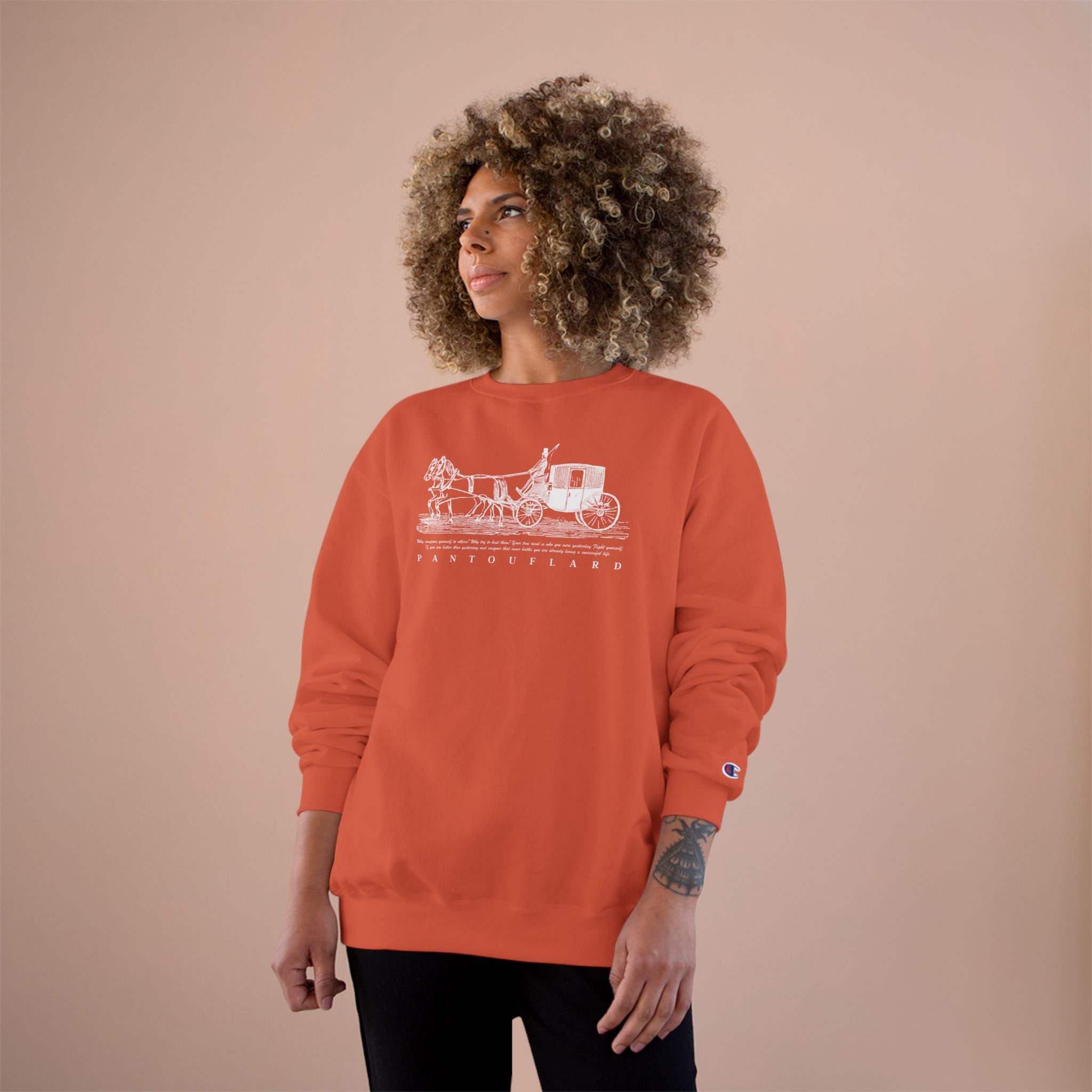 Old Money Equestrian Champion Crewneck - Royal White Carriage (Authentic Varsity Streetwear)
