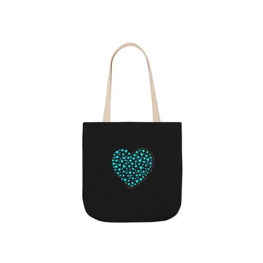 Tote Bag with Mint Heart Design
