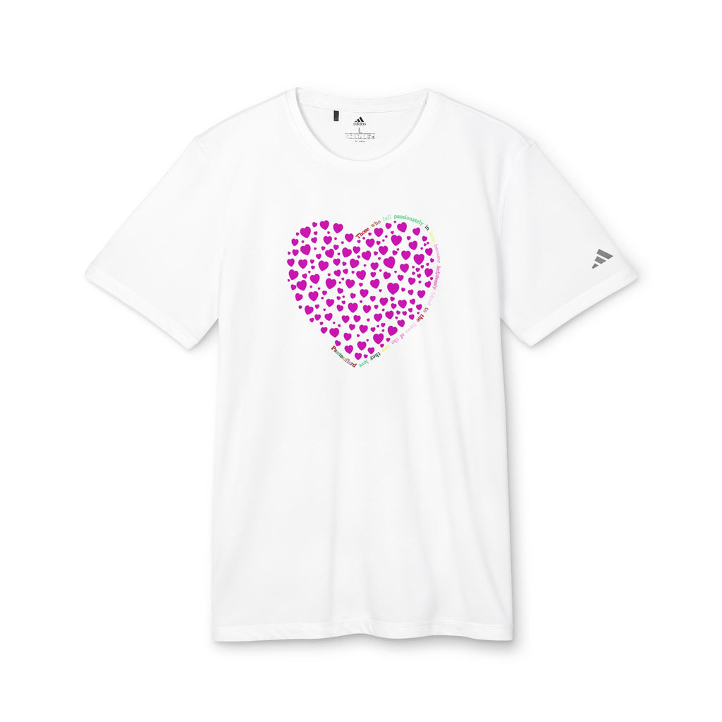 Camiseta Deportiva Unisex Adidas® con Diseño de Corazón Rosa