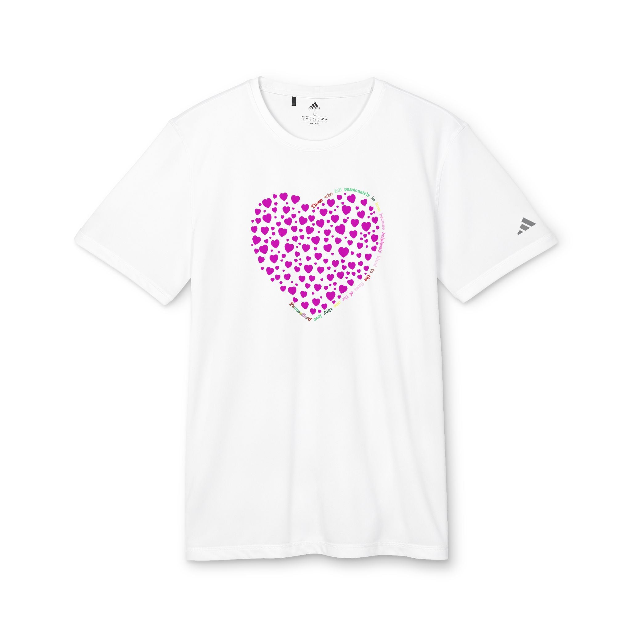 Camiseta Deportiva Unisex Adidas® con Diseño de Corazón Rosa
