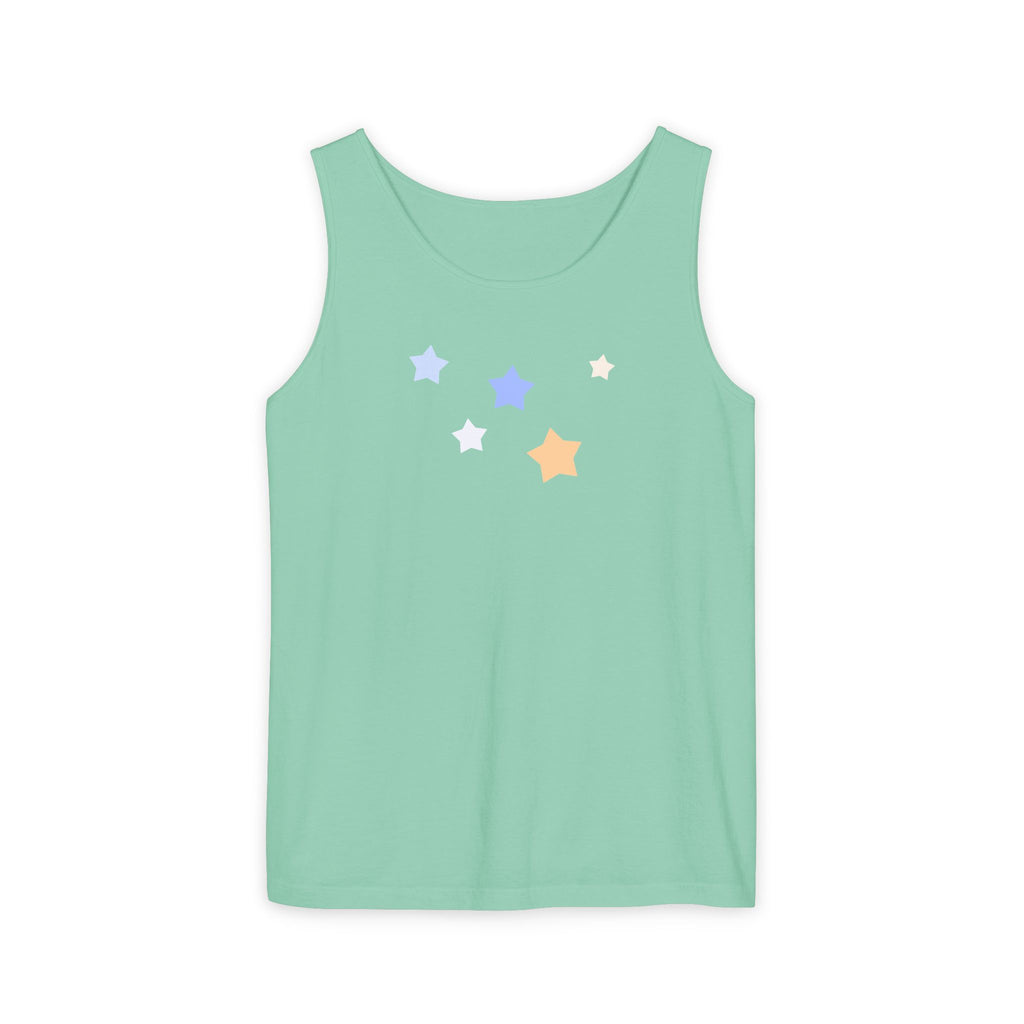 Men's & Women's Cassiopeia Constellation Graphic Garment-Dyed Tank Top - W-Shape Sleeveless Shirt
