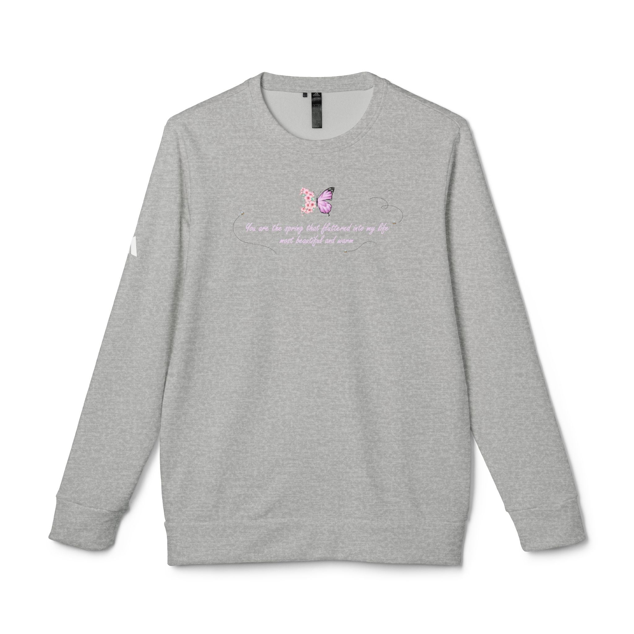 Unisex Navy Blue Floral Butterfly Spring Quote BCI Cotton Adidas Sweatshirt