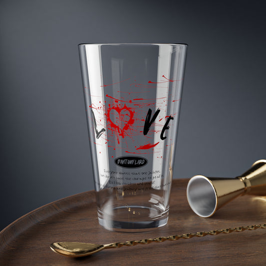 Love Mixing Glass, 16oz - Perfect for Home Bars, Weddings, Anniversaries, Valentine's Day Gift, Unique Drinkware