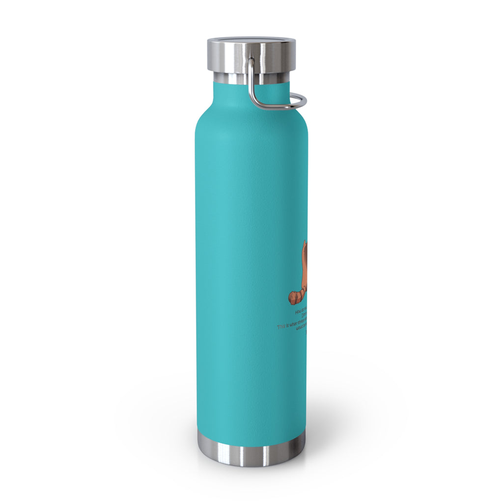 Cyan Blue Cute Standing Red Pandas Quote 22oz Copper Vacuum Insulated Bottle
