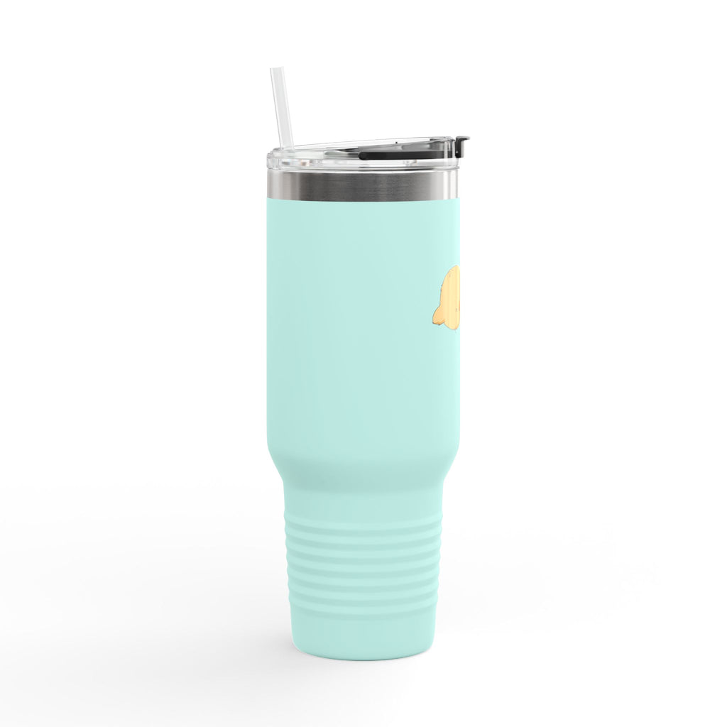 Mint Green Cute Biting Chicks 40oz Stainless Steel Insulated Travel Mug